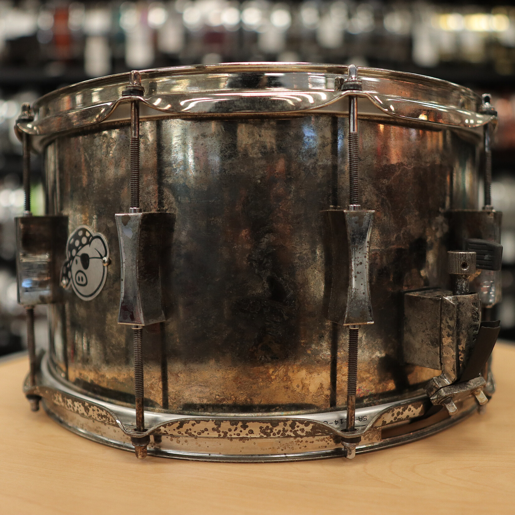 Pork Pie Pre-Owned Pork Pie 8x14" Aged Brass Snare Drum w/ Aged Hardware