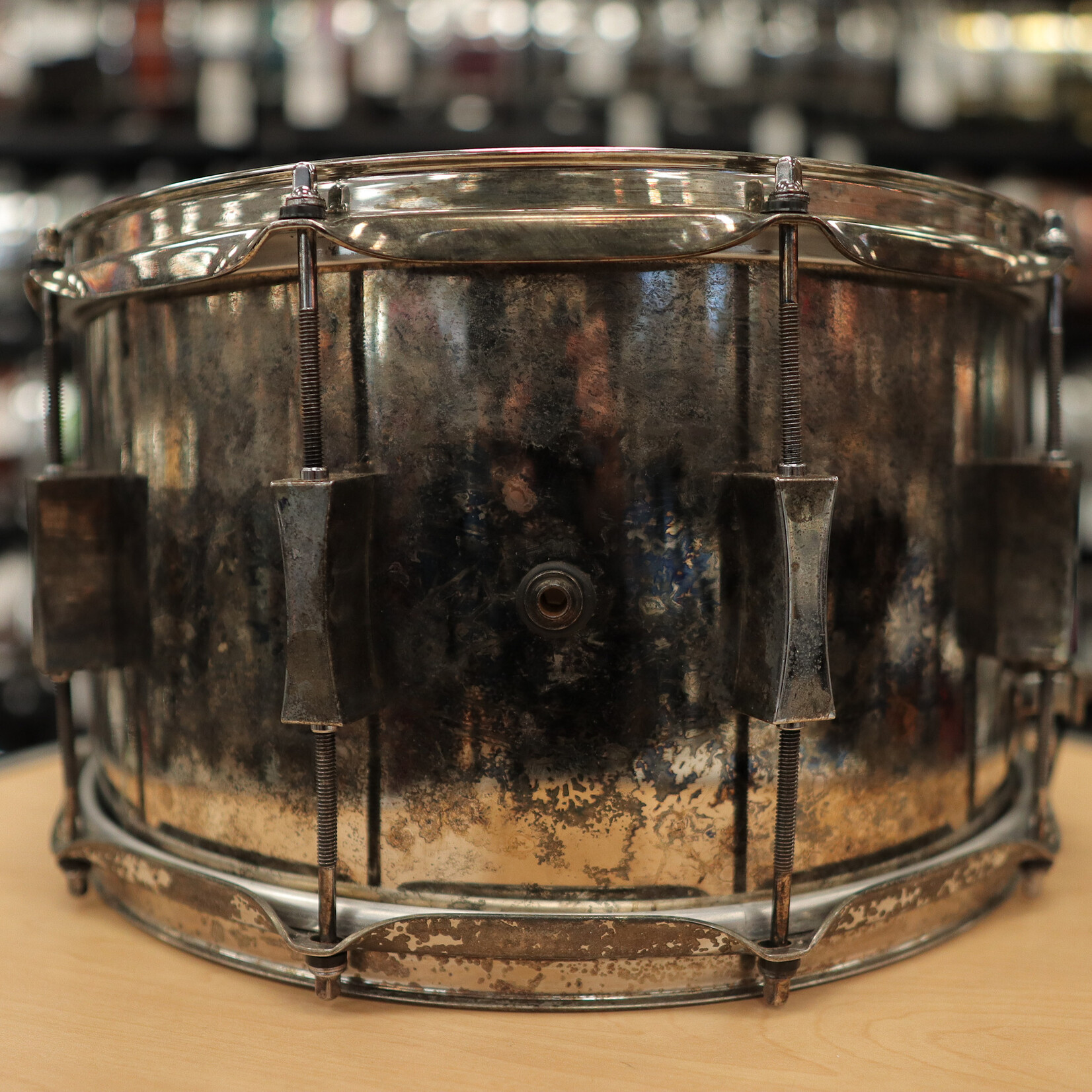 Pork Pie Pre-Owned Pork Pie 8x14" Aged Brass Snare Drum w/ Aged Hardware