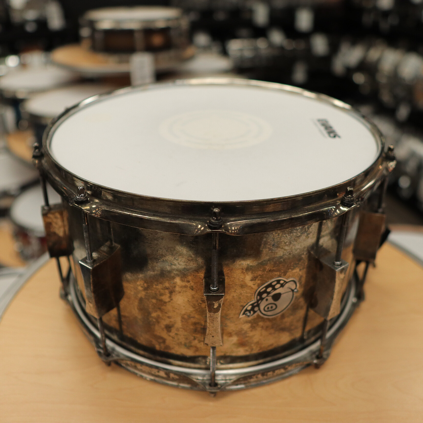 Pork Pie Pre-Owned Pork Pie 8x14" Aged Brass Snare Drum w/ Aged Hardware