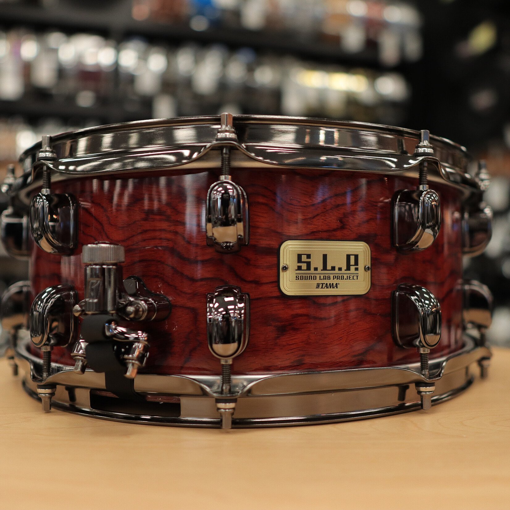 Tama Pre-Owned Tama S.L.P. 6x14" G-Bubinga Snare Drum 12-Ply LGB146NQB (Natural Quilted Bubinga)