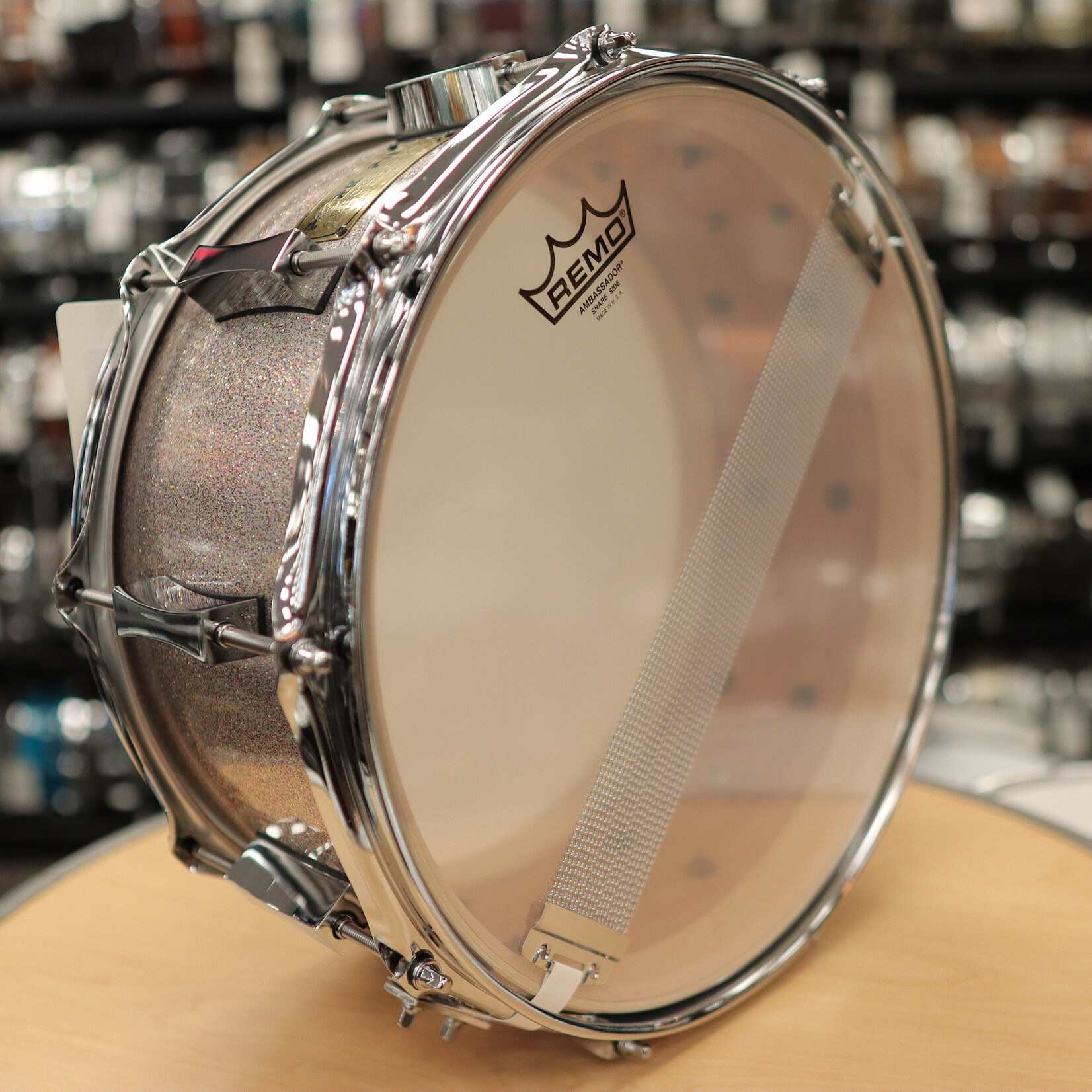 Pork Pie Pork Pie 6.5x14" Mahogany/ Gum/ Mahogany Snare Drum (Everything Sparkle)