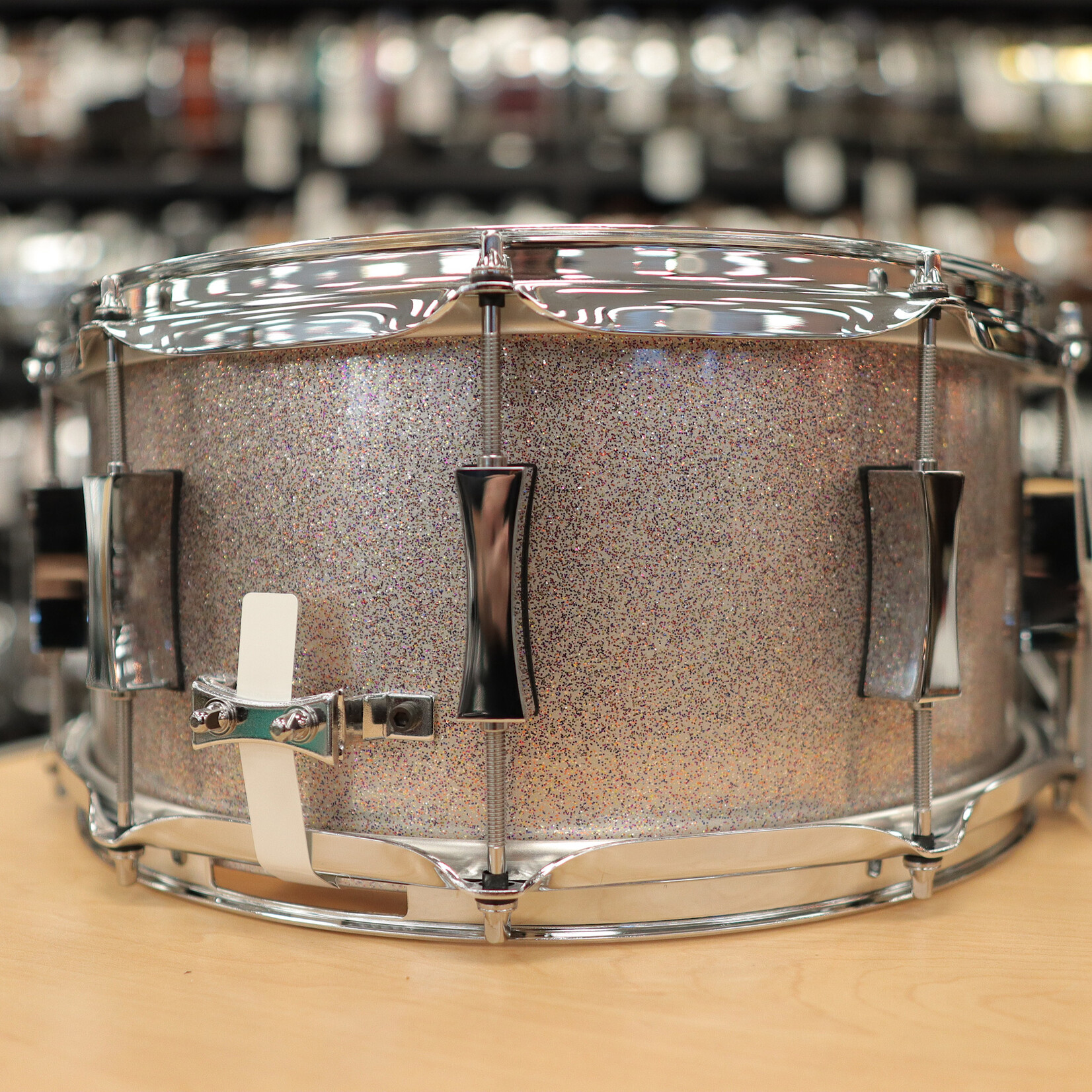 Pork Pie Pork Pie 6.5x14" Mahogany/ Gum/ Mahogany Snare Drum (Everything Sparkle)