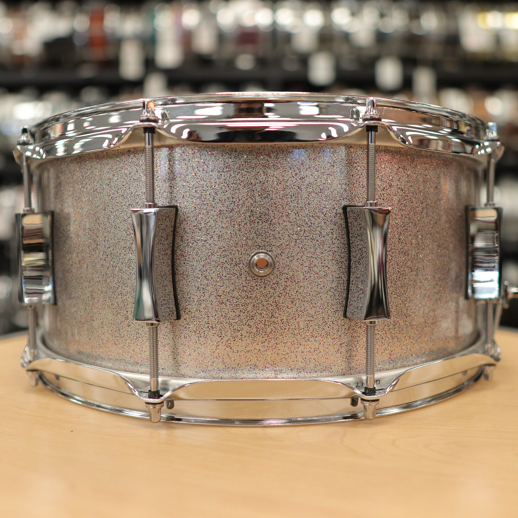 Pork Pie Pork Pie 6.5x14" Mahogany/ Gum/ Mahogany Snare Drum (Everything Sparkle)