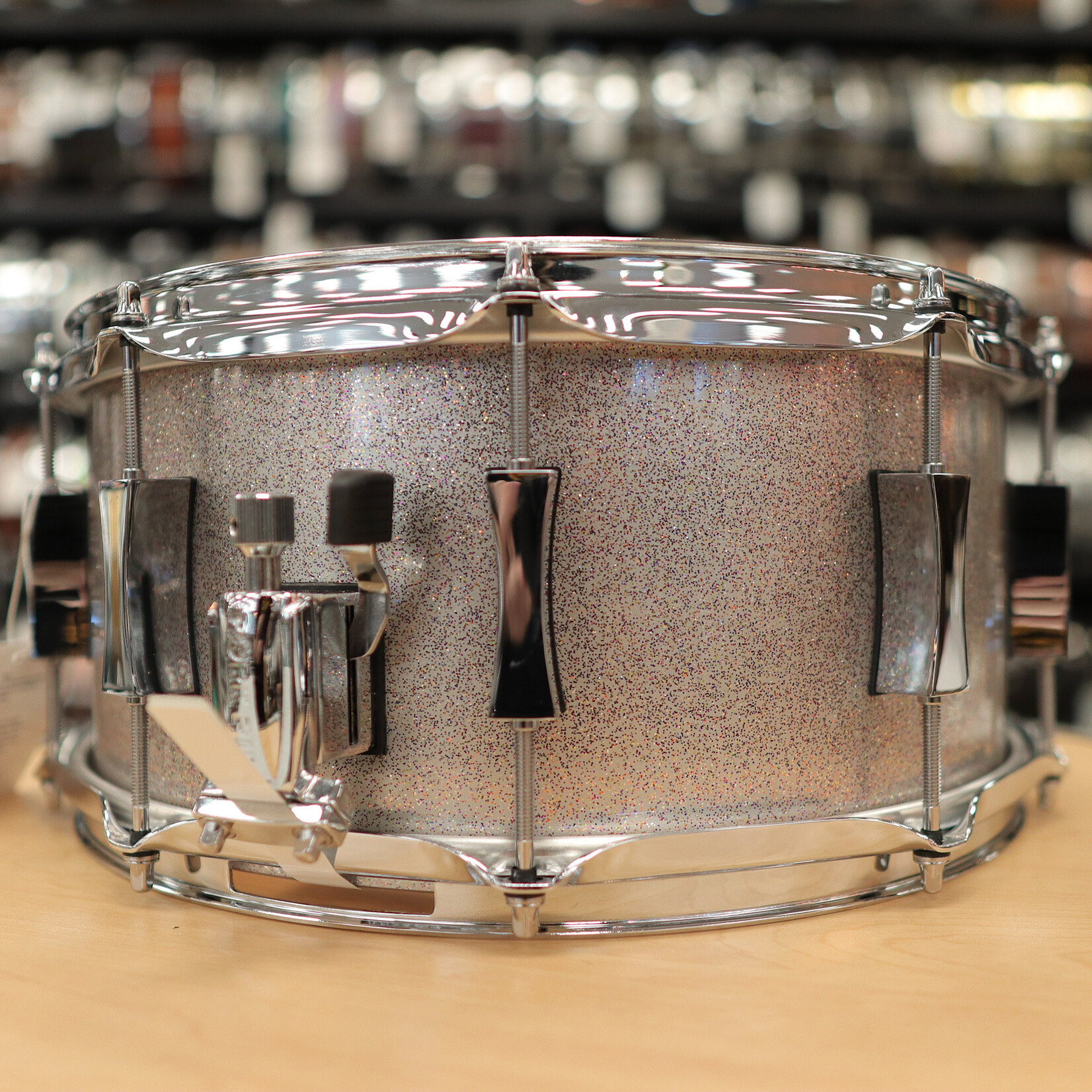 Pork Pie Pork Pie 6.5x14" Mahogany/ Gum/ Mahogany Snare Drum (Everything Sparkle)