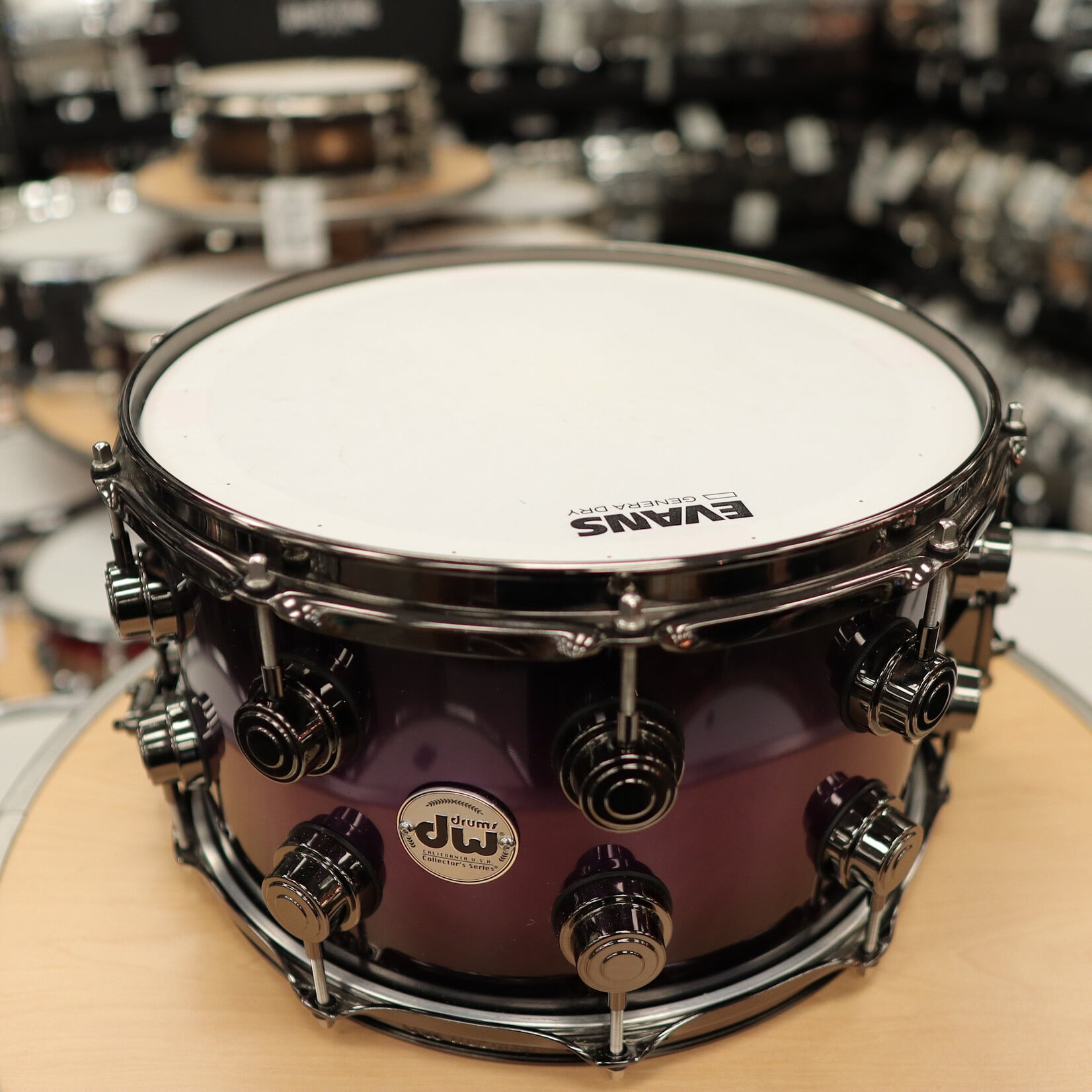 DW Pre-Owned DW Collector's SSC Maple Exotic 8x14" (Purple Anodized to Black Burst w/ Black Nickel Hardware)