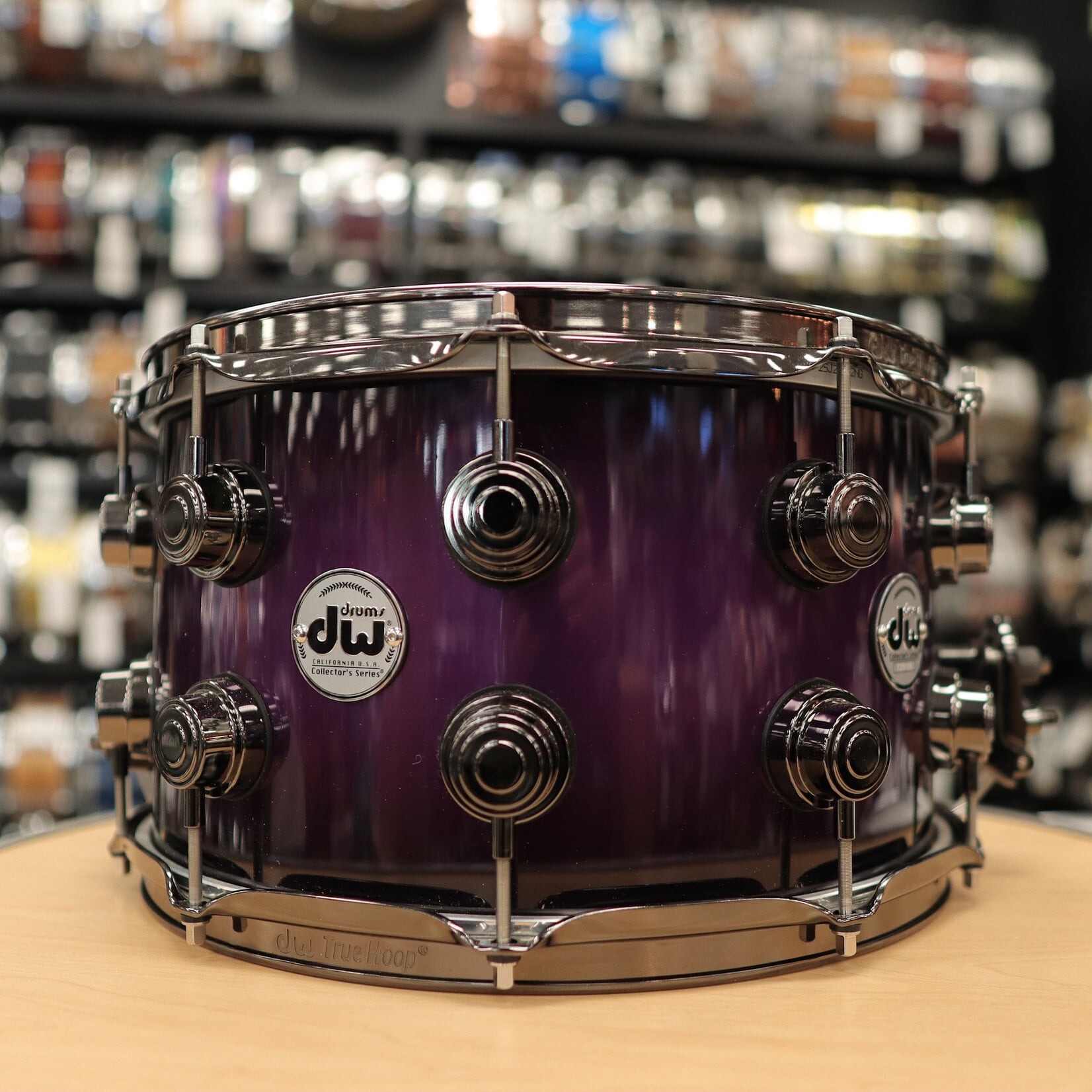 DW Pre-Owned DW Collector's SSC Maple Exotic 8x14" (Purple Anodized to Black Burst w/ Black Nickel Hardware)