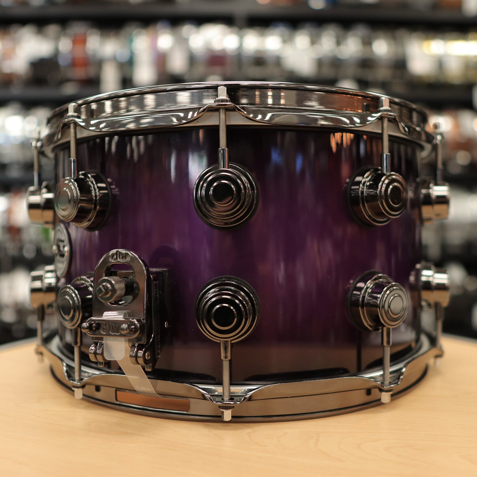 DW Pre-Owned DW Collector's SSC Maple Exotic 8x14" (Purple Anodized to Black Burst w/ Black Nickel Hardware)