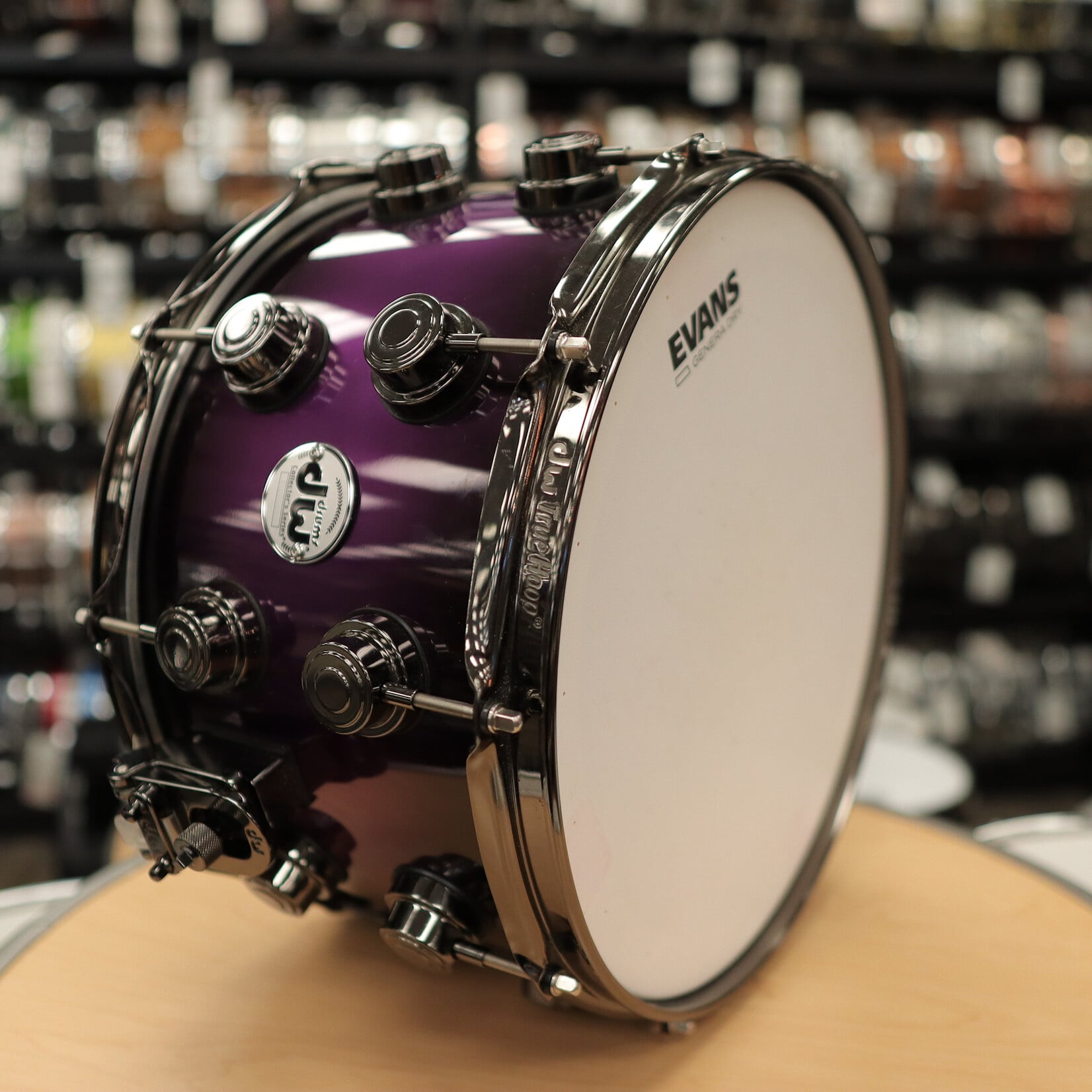 DW Pre-Owned DW Collector's SSC Maple Exotic 8x14" (Purple Anodized to Black Burst w/ Black Nickel Hardware)