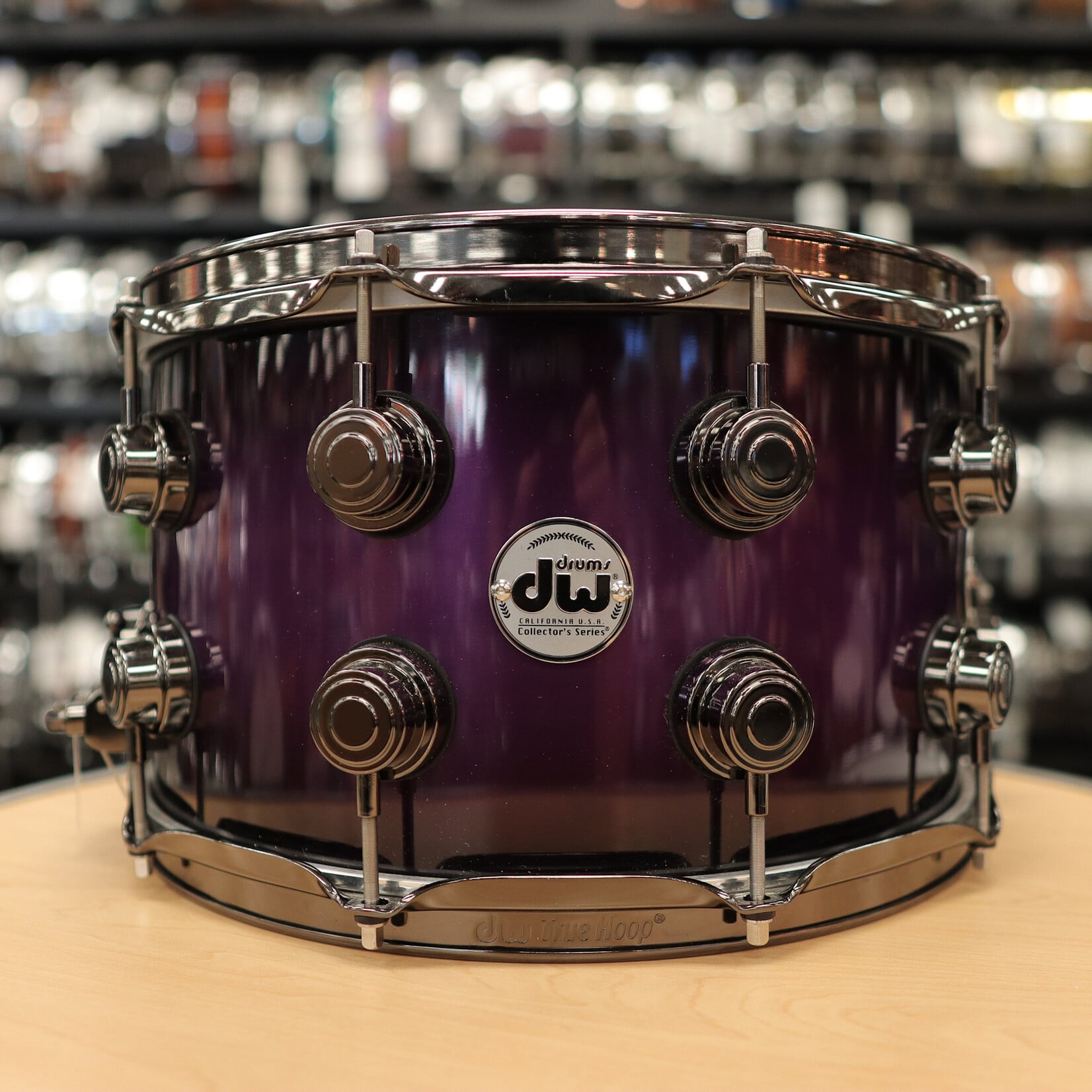 DW Pre-Owned DW Collector's SSC Maple Exotic 8x14" (Purple Anodized to Black Burst w/ Black Nickel Hardware)