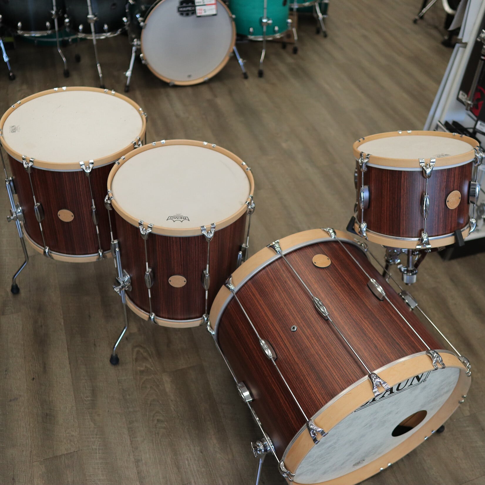 Spaun Used Spaun Revolutionary 4-Piece Maple Shell Pack 13/16/18/22 (Vertical Caramel Zebrawood)