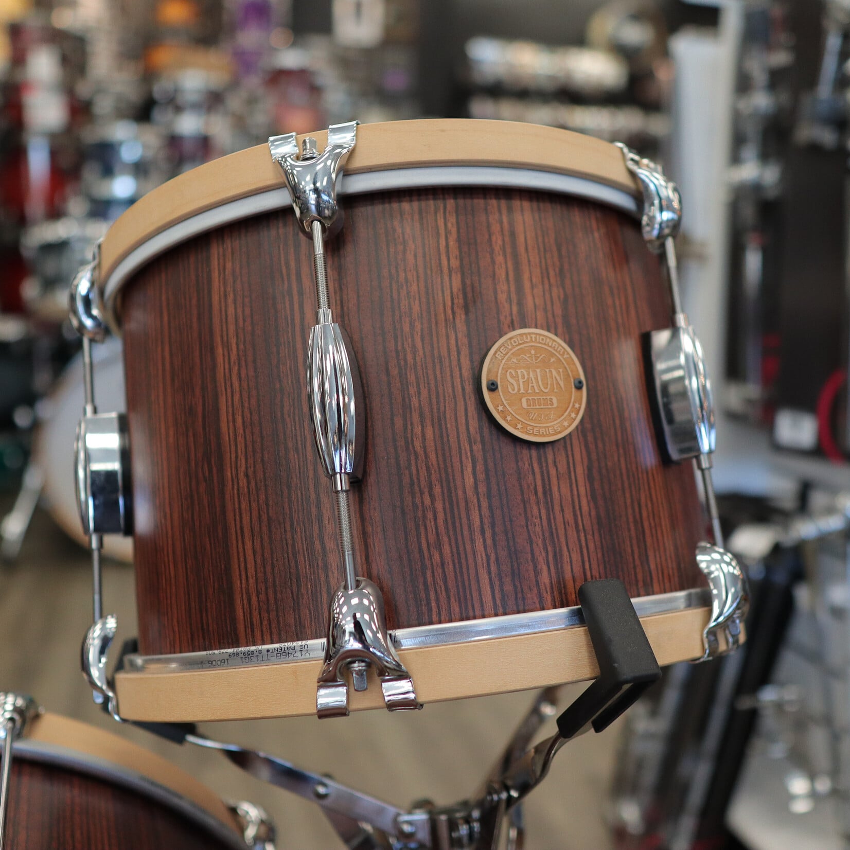Spaun Used Spaun Revolutionary 4-Piece Maple Shell Pack 13/16/18/22 (Vertical Caramel Zebrawood)