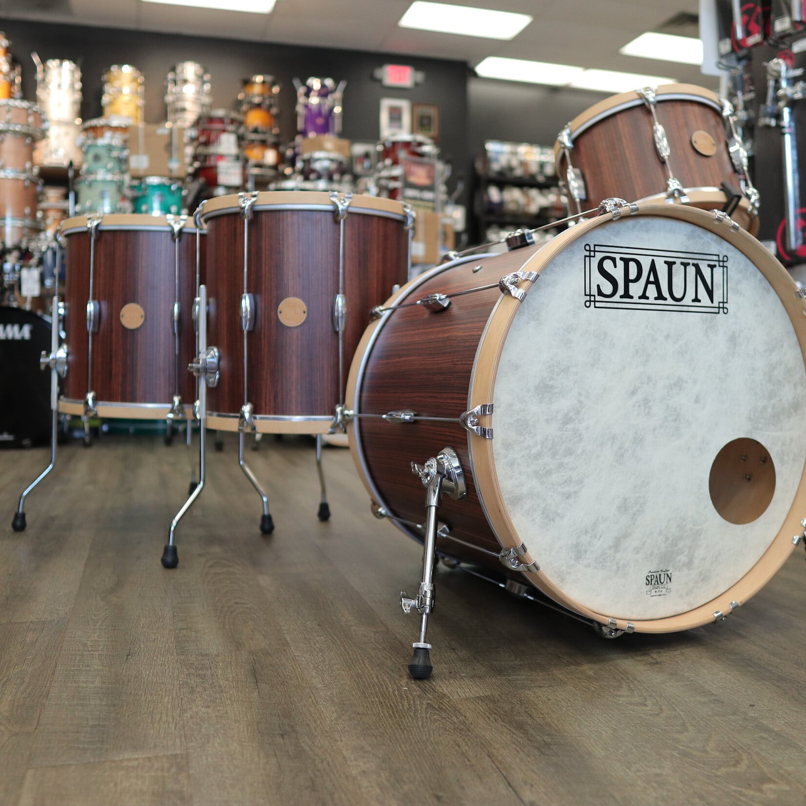 Spaun Used Spaun Revolutionary 4-Piece Maple Shell Pack 13/16/18/22 (Vertical Caramel Zebrawood)