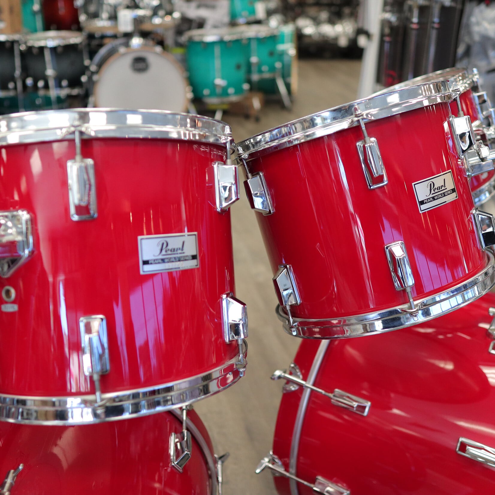 Pearl Pre-Owned Pearl World Series 7-PC Shell Pack 10/12/13/14/16/22/22 (Coral Red)