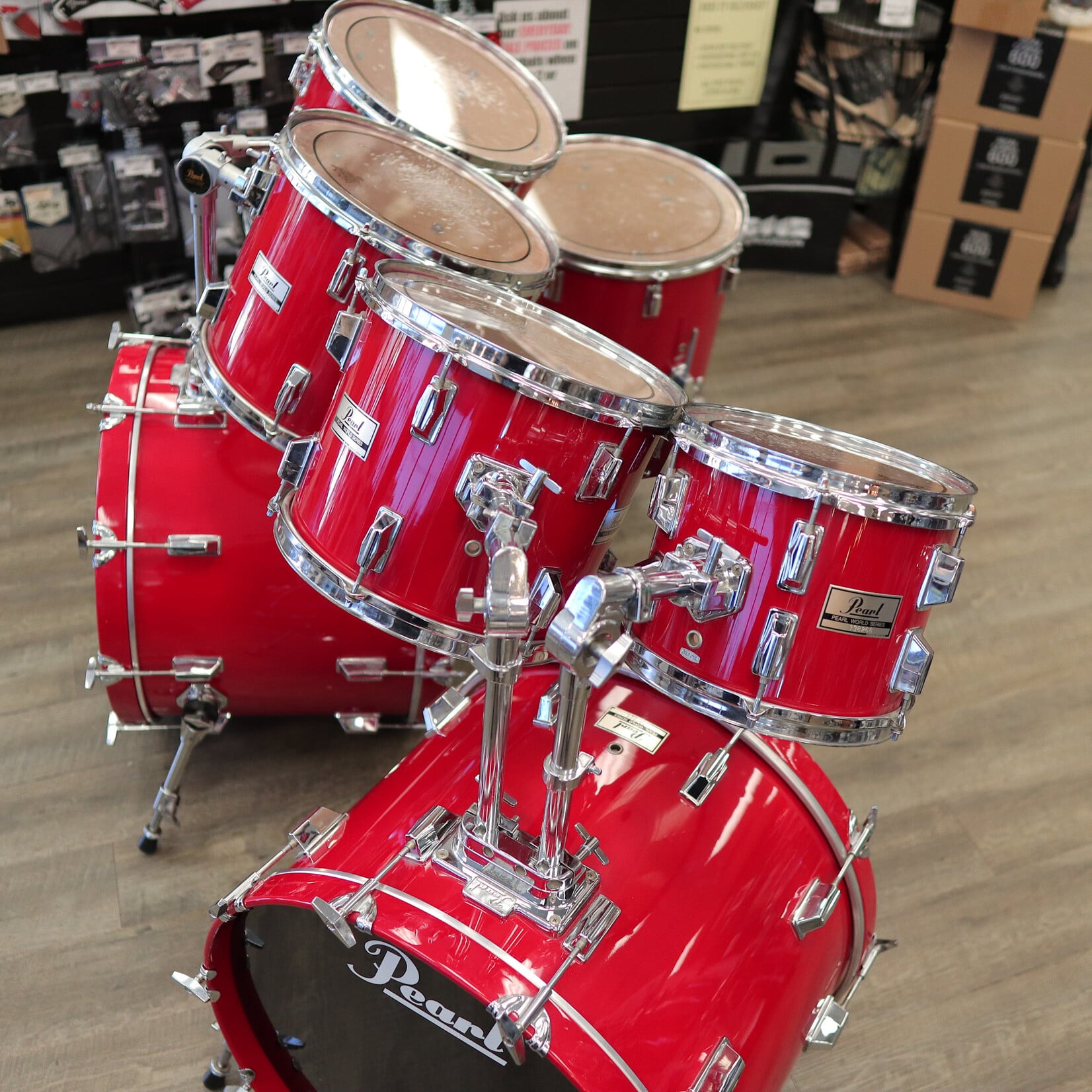 Pearl Pre-Owned Pearl World Series 7-PC Shell Pack 10/12/13/14/16/22/22 (Coral Red)