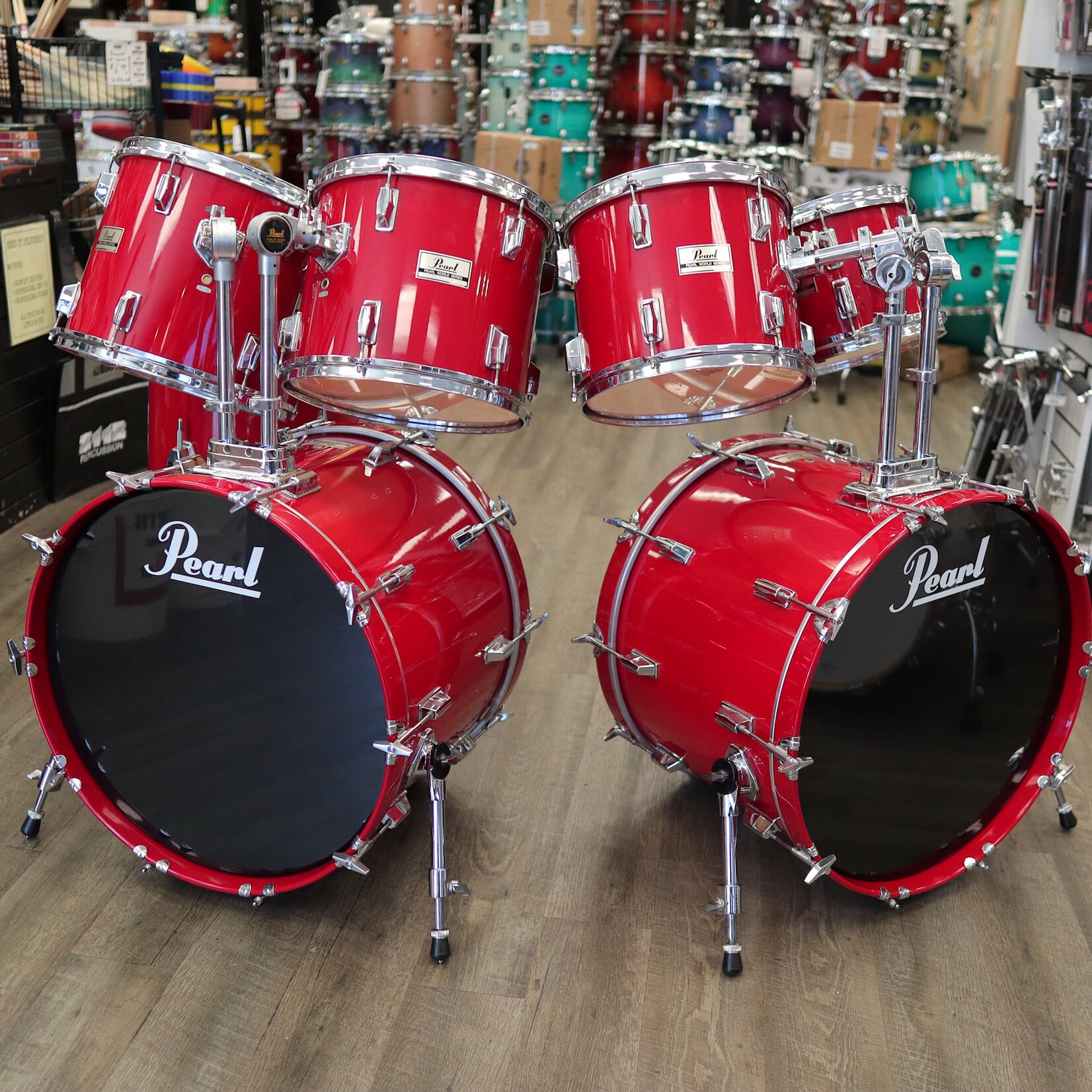 Pearl Pre-Owned Pearl World Series 7-PC Shell Pack 10/12/13/14/16/22/22 (Coral Red)