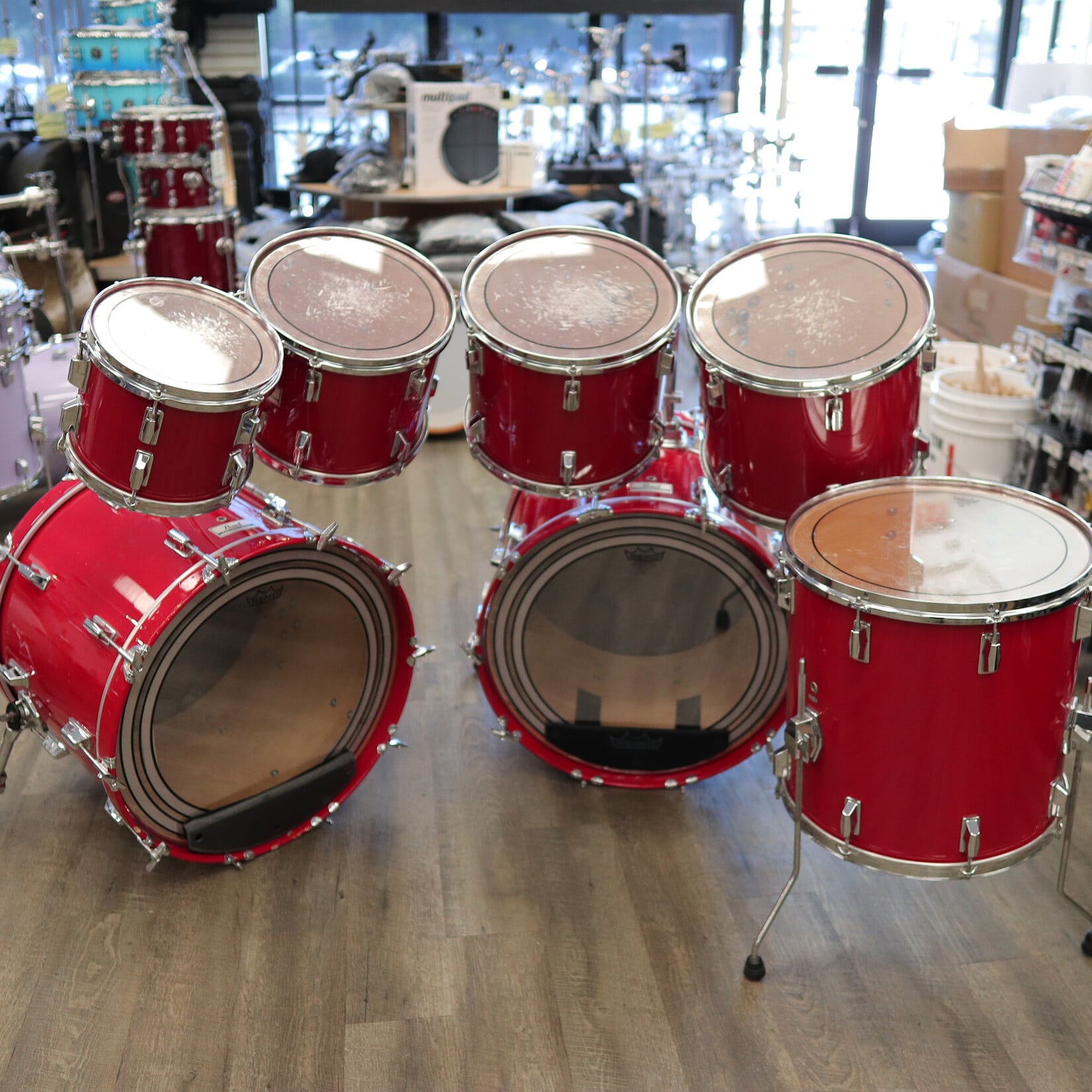 Pearl Pre-Owned Pearl World Series 7-PC Shell Pack 10/12/13/14/16/22/22 (Coral Red)