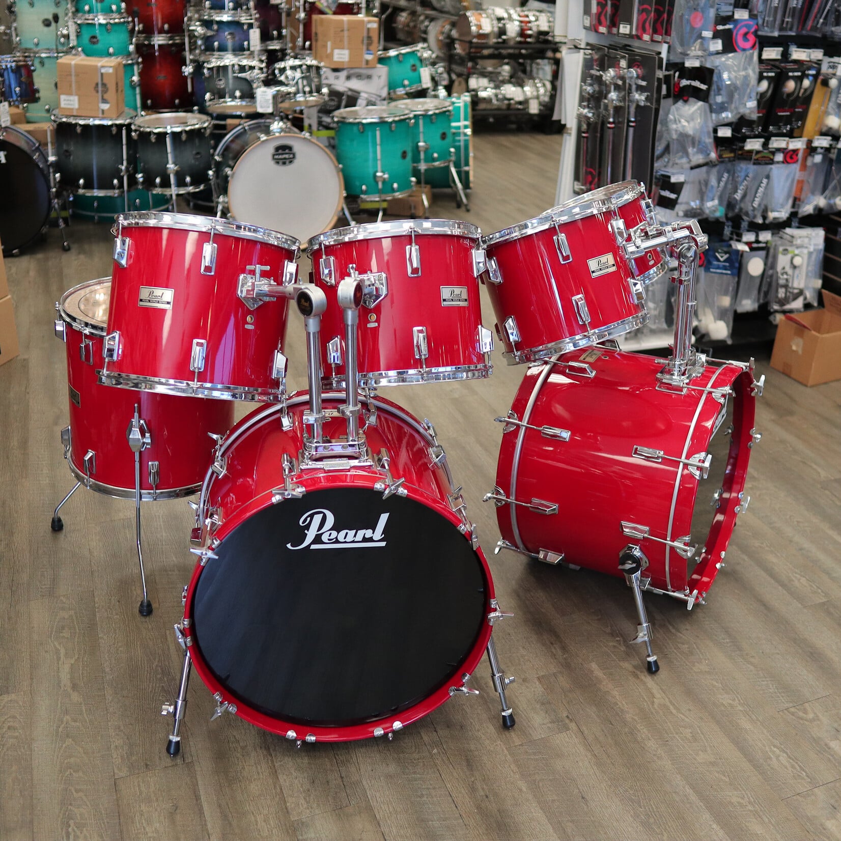 Pearl Pre-Owned Pearl World Series 7-PC Shell Pack 10/12/13/14/16/22/22 (Coral Red)
