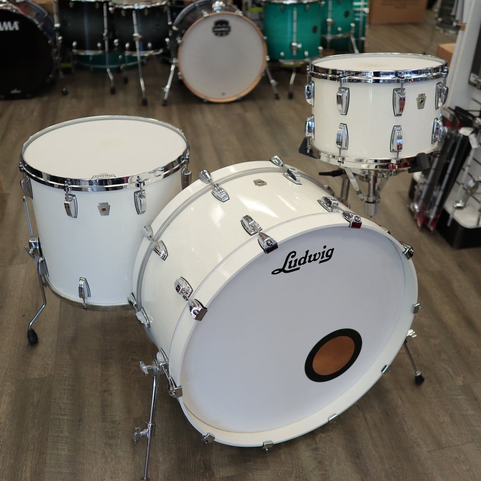 Ludwig Pre-Owned Custom 90s Ludwig Maple 3-Piece Shell Pack 14/18/26 w/ Re-Rings & Custom Bearing Edges