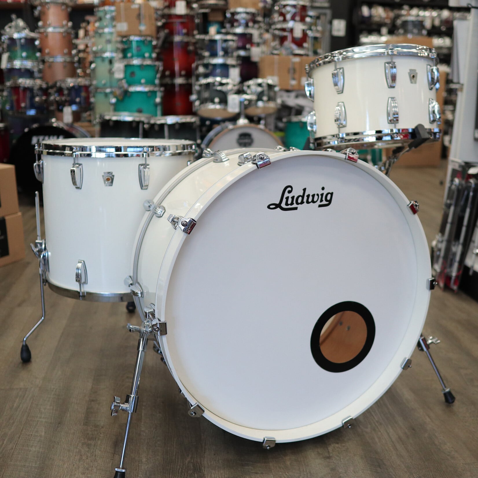 Ludwig Pre-Owned Custom 90s Ludwig Maple 3-Piece Shell Pack 14/18/26 w/ Re-Rings & Custom Bearing Edges