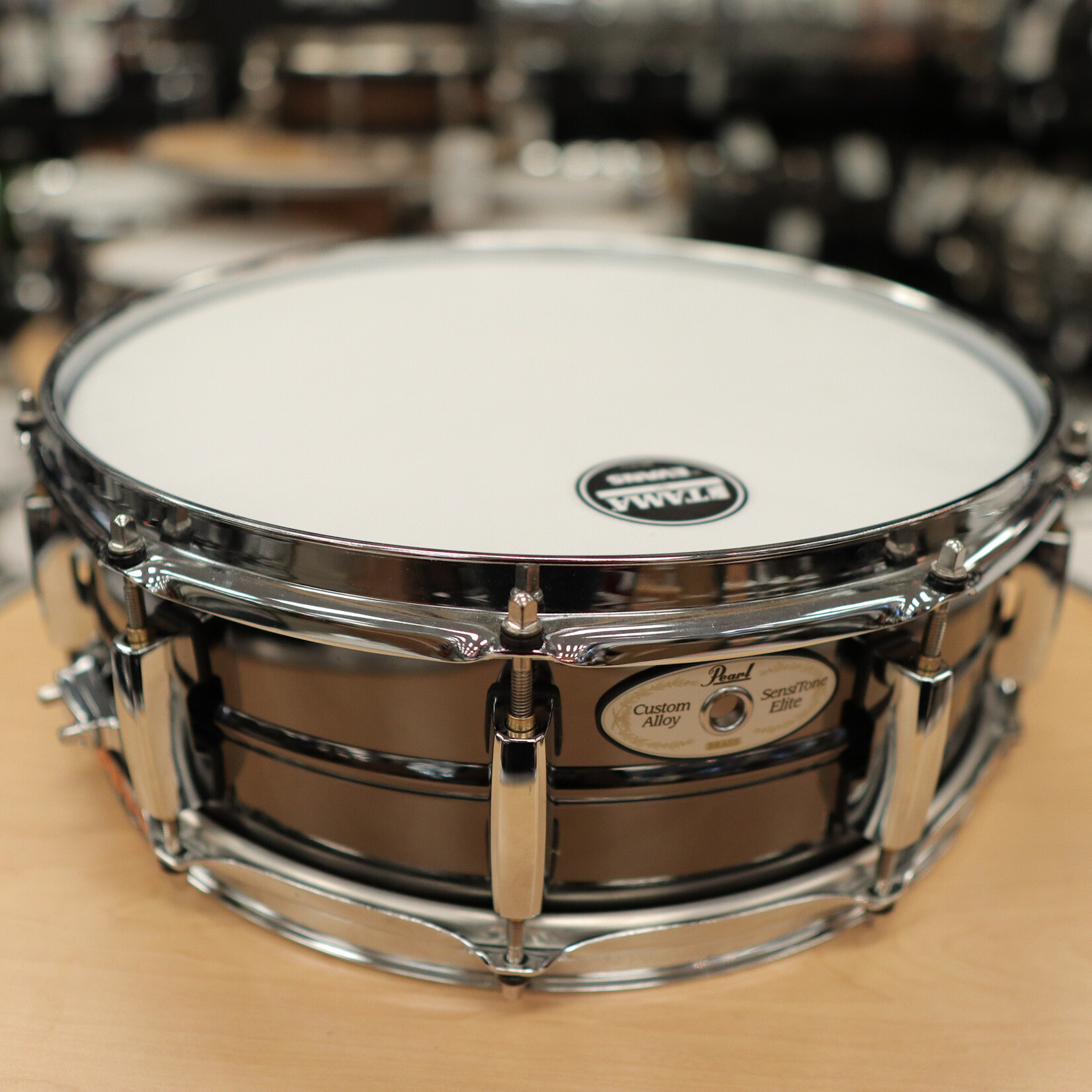 Pearl Pre-Owned Pearl 5x14" Sensitone Elite Brass Snare Drum (Black Nickel over Brass)