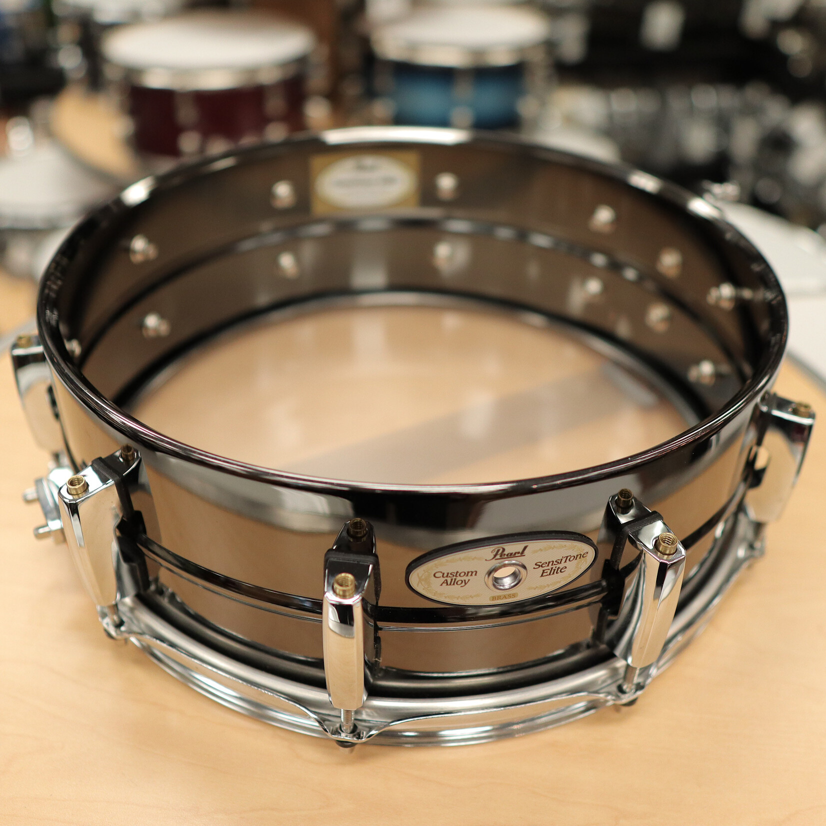 Pearl Pre-Owned Pearl 5x14" Sensitone Elite Brass Snare Drum (Black Nickel over Brass)