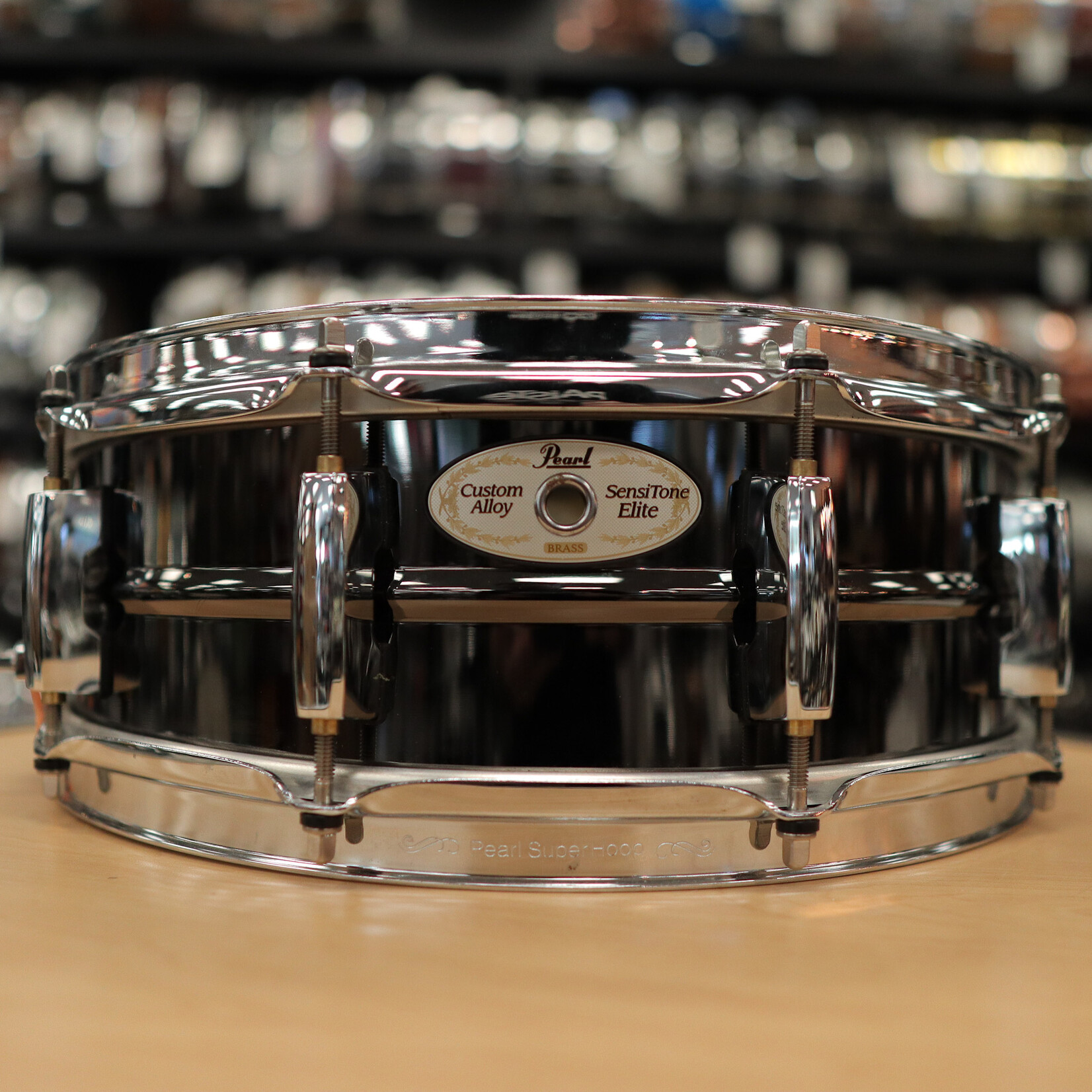 Pearl Pre-Owned Pearl 5x14" Sensitone Elite Brass Snare Drum (Black Nickel over Brass)
