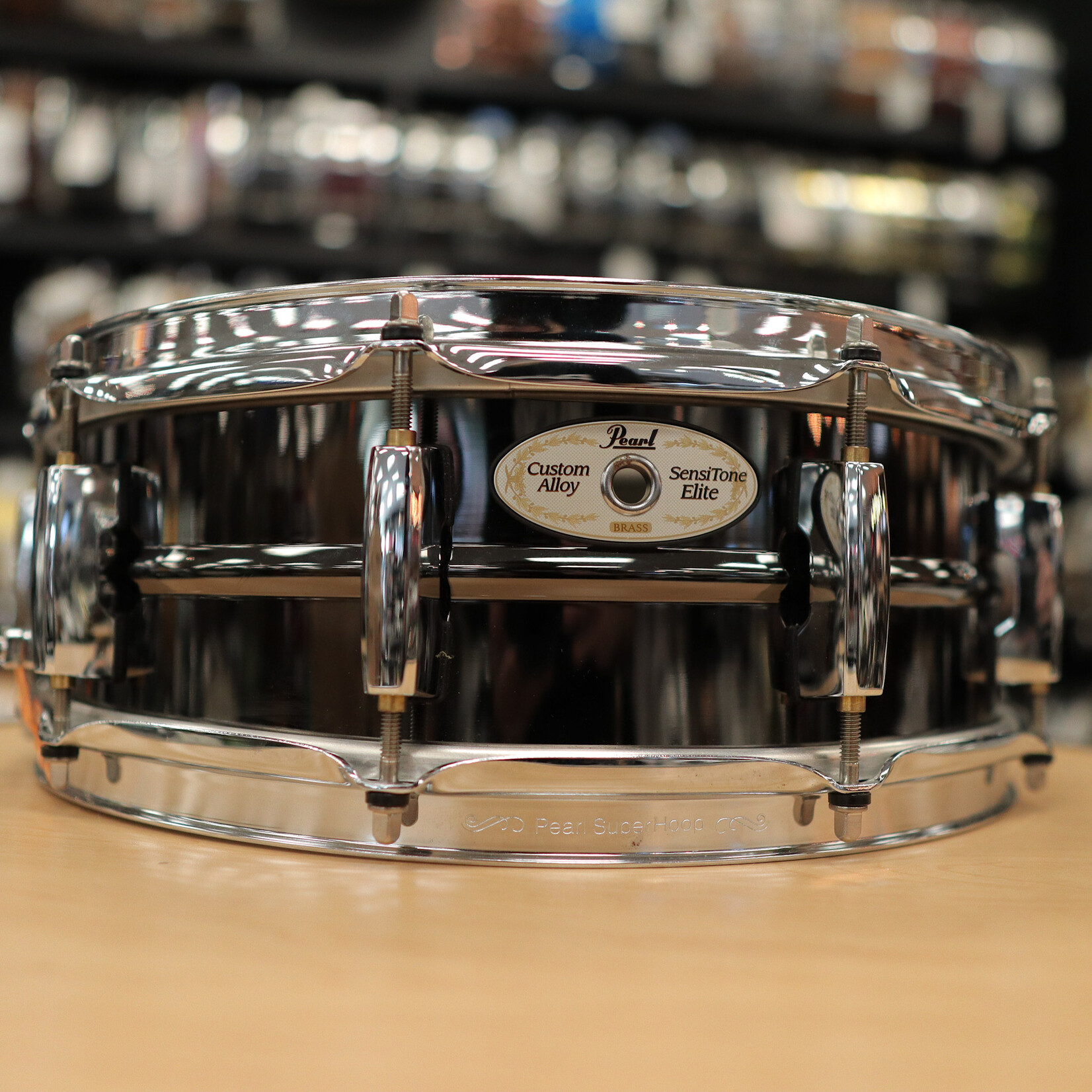 Pearl Pre-Owned Pearl 5x14" Sensitone Elite Brass Snare Drum (Black Nickel over Brass)