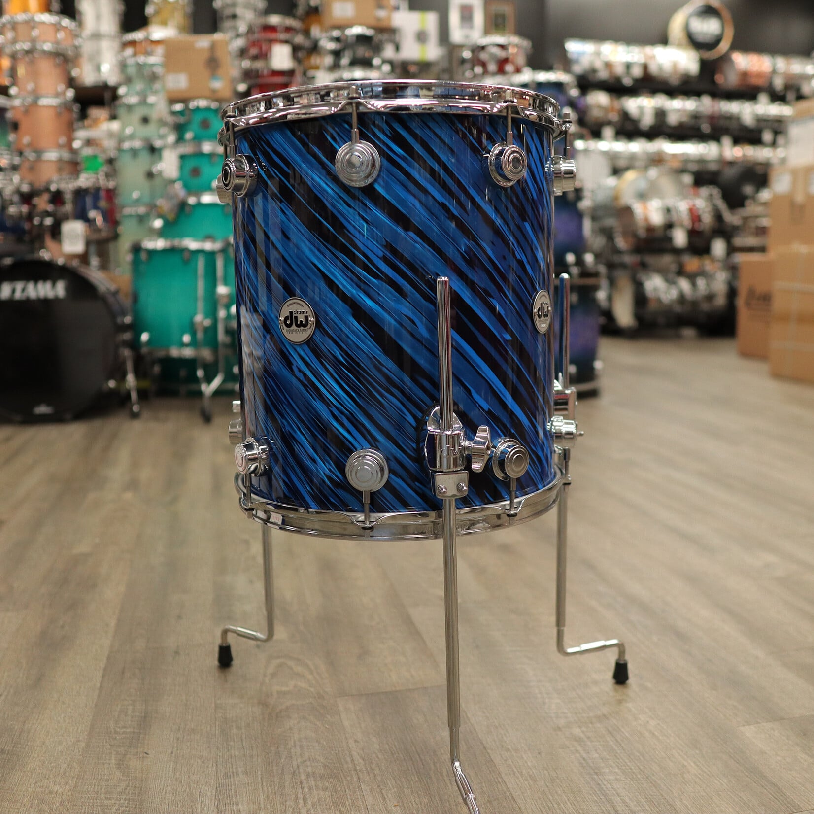 DW Pre-Owned DW Collector's Series Maple Standard 14" Floor Tom (Twisted Blue Oyster)