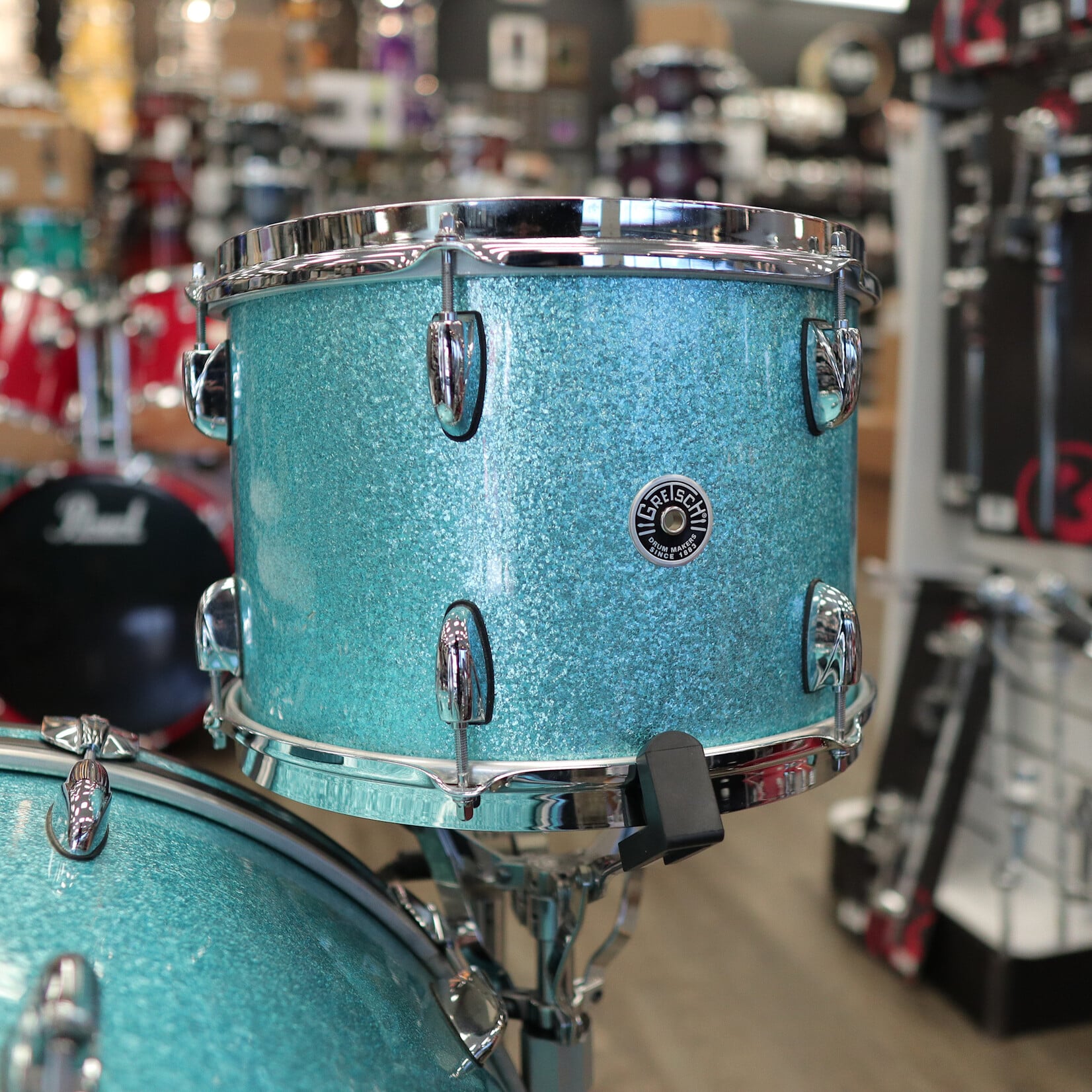 Gretsch Pre-Owned Gretsch Brooklyn 4-Piece Shell Pack 13/16/18/26 (Turquoise Sparkle)