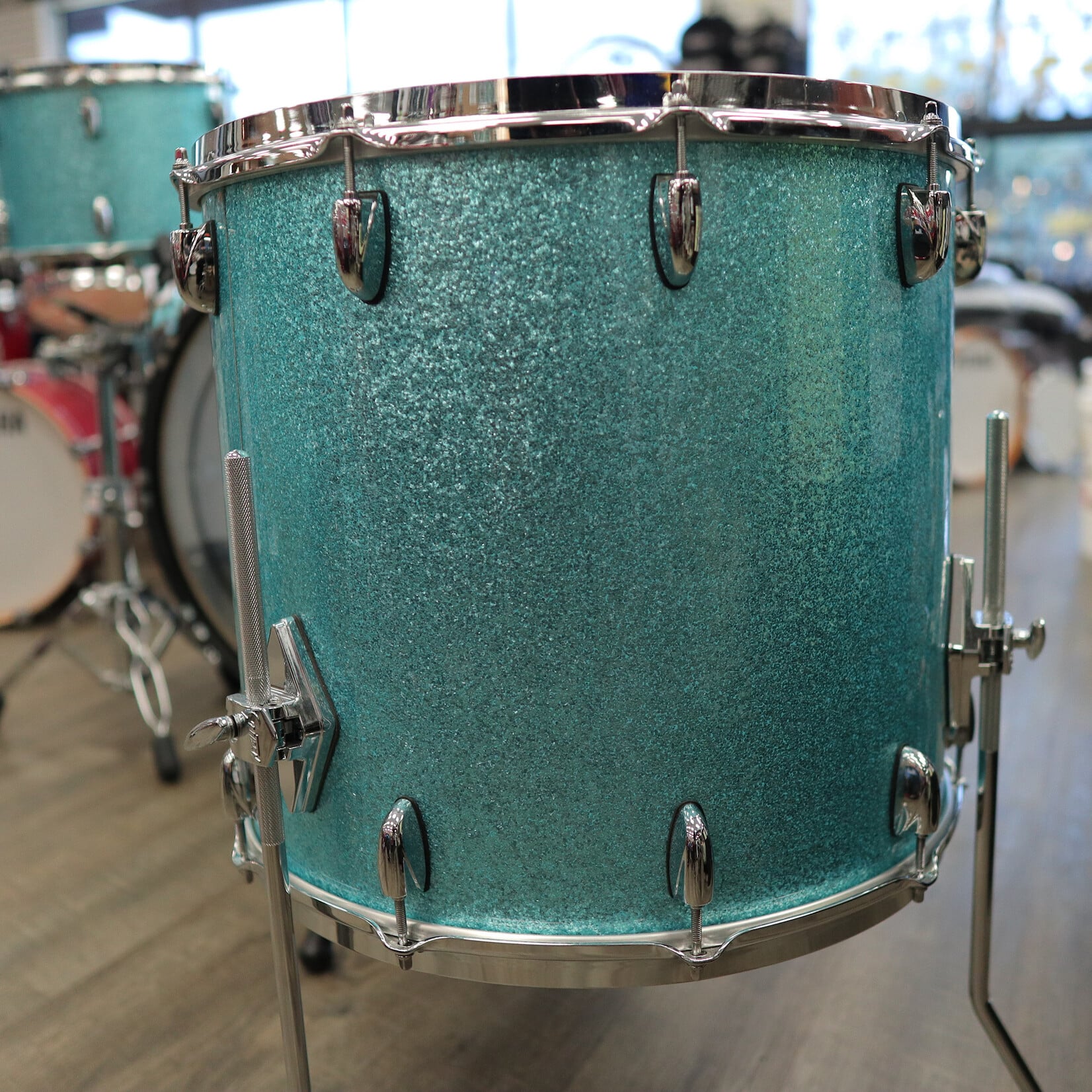 Gretsch Pre-Owned Gretsch Brooklyn 4-Piece Shell Pack 13/16/18/26 (Turquoise Sparkle)