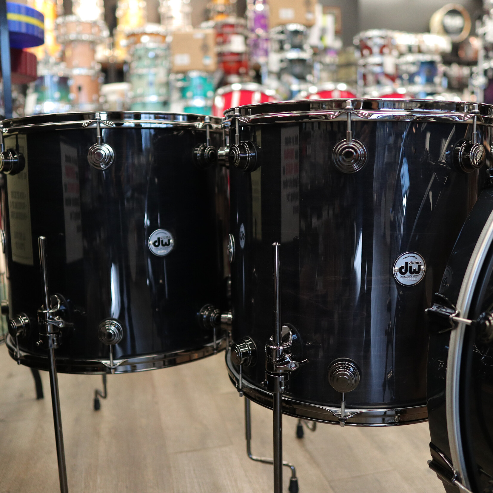 DW Pre-Owned DW Collector's Series Pure Maple 5-PC Shell Pack 15/16/18/20/28 (Ebony Lacquer Stain)