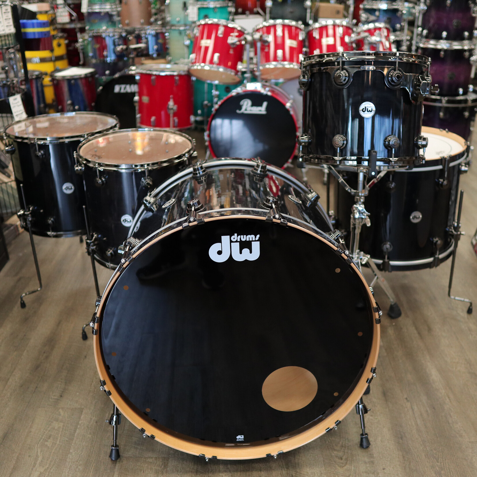 DW Pre-Owned DW Collector's Series Pure Maple 5-PC Shell Pack 15/16/18/20/28 (Ebony Lacquer Stain)