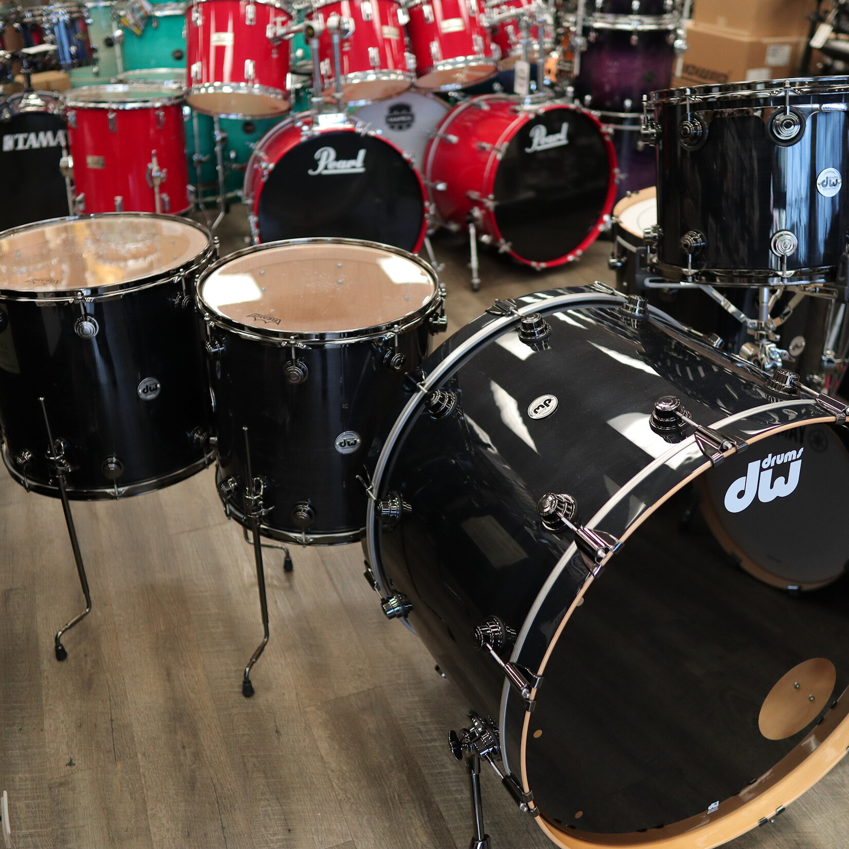 DW Pre-Owned DW Collector's Series Pure Maple 5-PC Shell Pack 15/16/18/20/28 (Ebony Lacquer Stain)