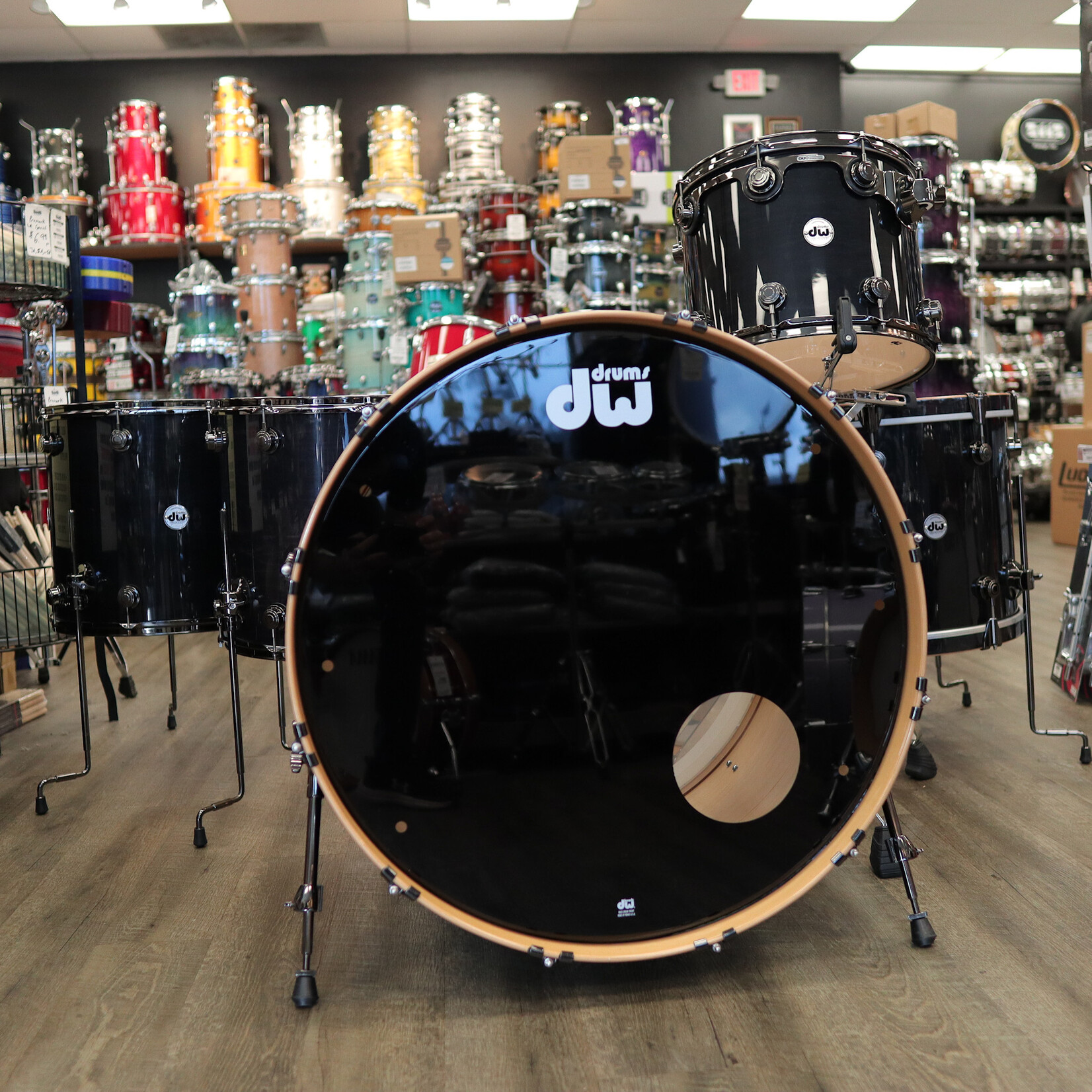 DW Pre-Owned DW Collector's Series Pure Maple 5-PC Shell Pack 15/16/18/20/28 (Ebony Lacquer Stain)
