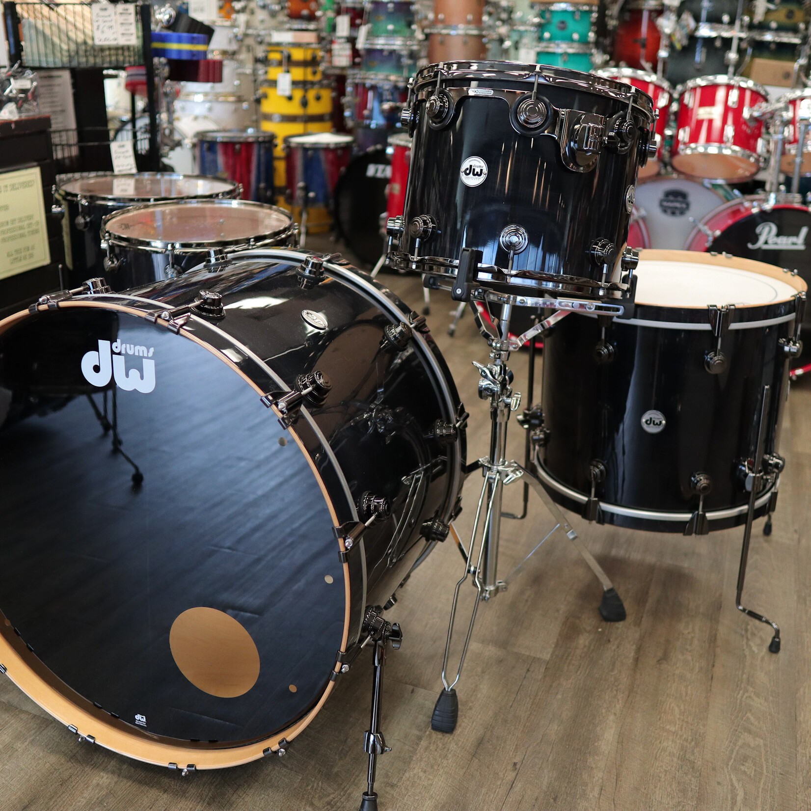 DW Pre-Owned DW Collector's Series Pure Maple 5-PC Shell Pack 15/16/18/20/28 (Ebony Lacquer Stain)