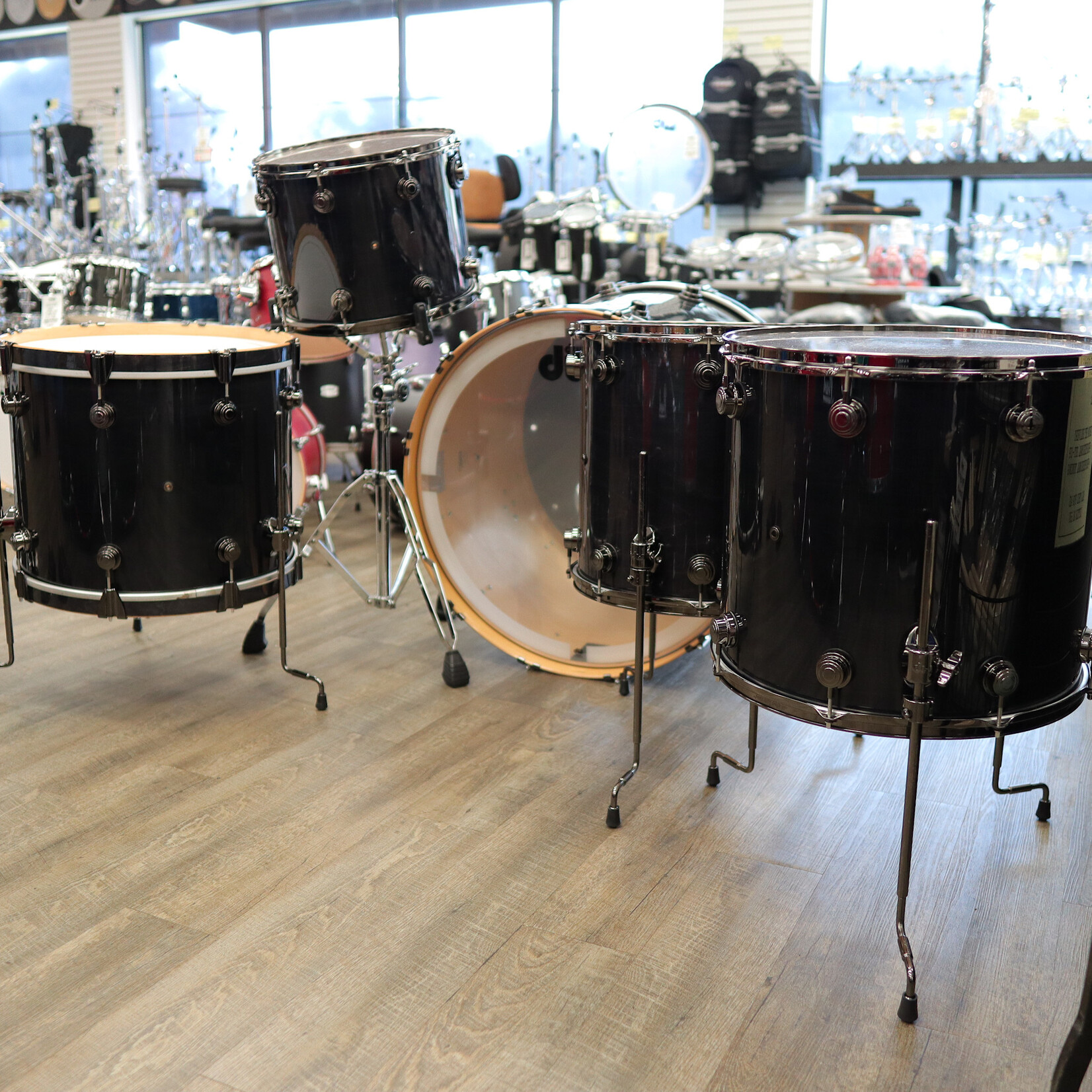 DW Pre-Owned DW Collector's Series Pure Maple 5-PC Shell Pack 15/16/18/20/28 (Ebony Lacquer Stain)