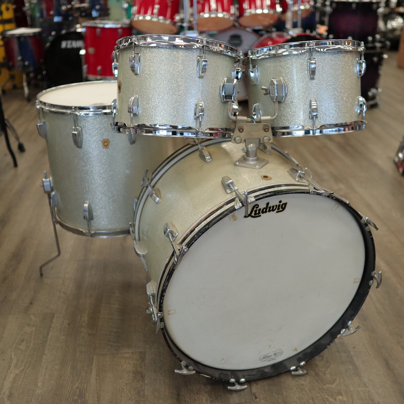 Ludwig Vintage 60s Ludwig Hollywood 4-PC Shell Pack 12/12/16/22 (Silver Sparkle)