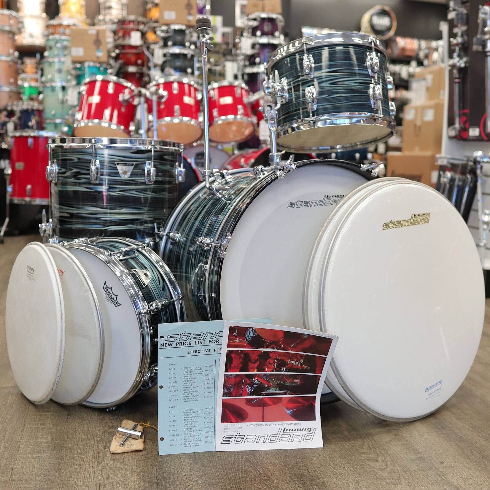 Ludwig Vintage Ludwig Standard 4-PC Shell Pack 12/14/20/14Sn (Blue Strata)