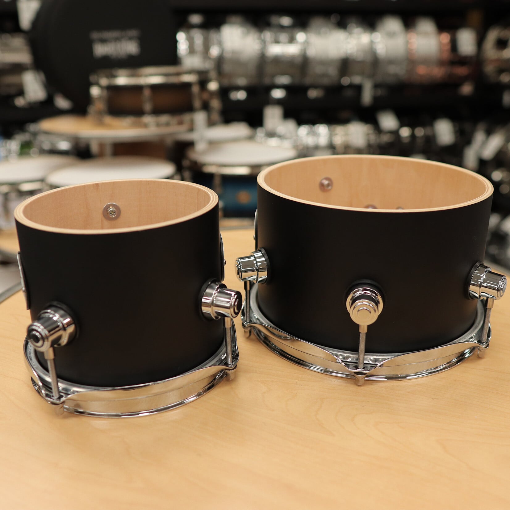 DW Pre-Owned DW Design Series Concert Tom Set 5x6" & 5x8" (Black Satin Lacquer)