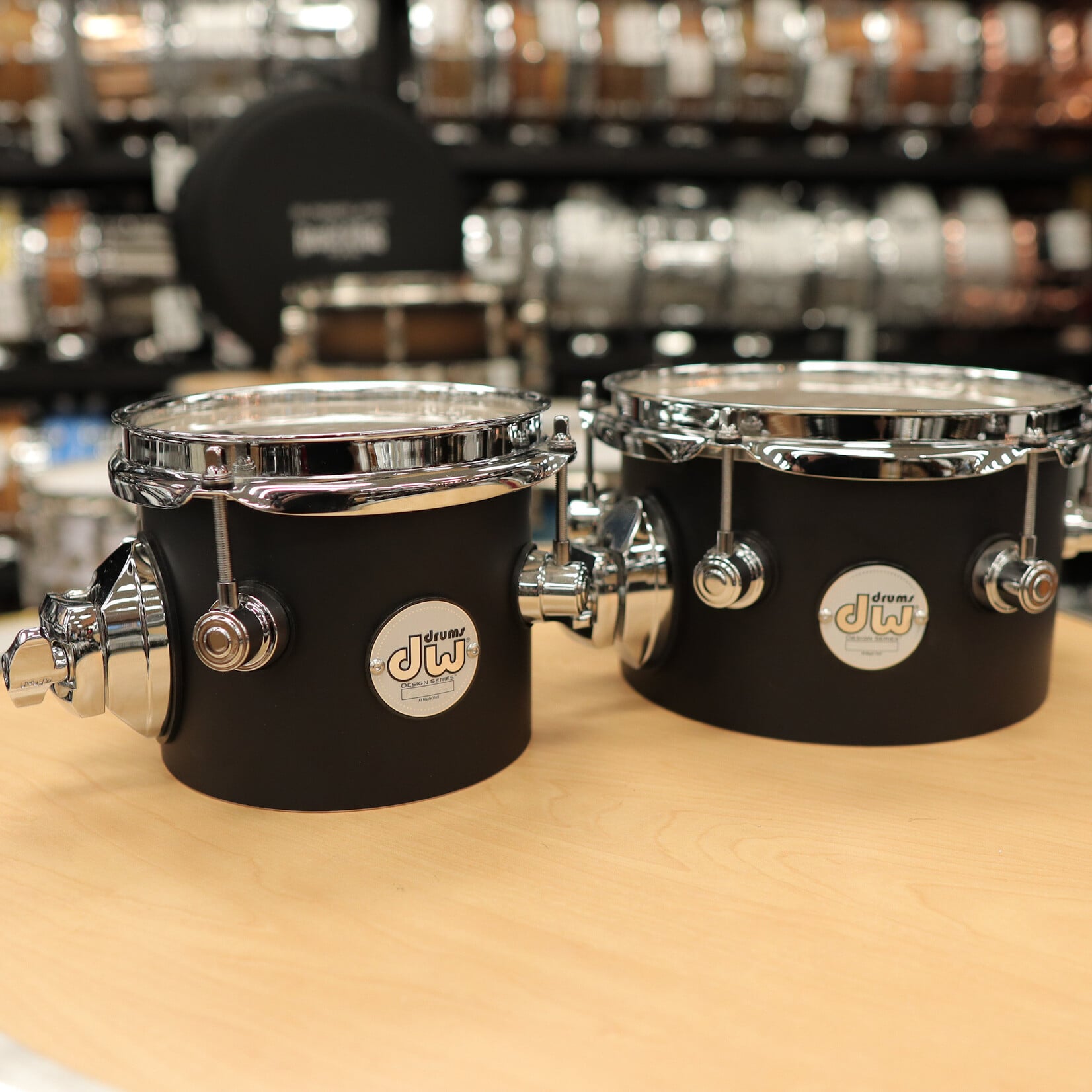 DW Pre-Owned DW Design Series Concert Tom Set 5x6" & 5x8" (Black Satin Lacquer)
