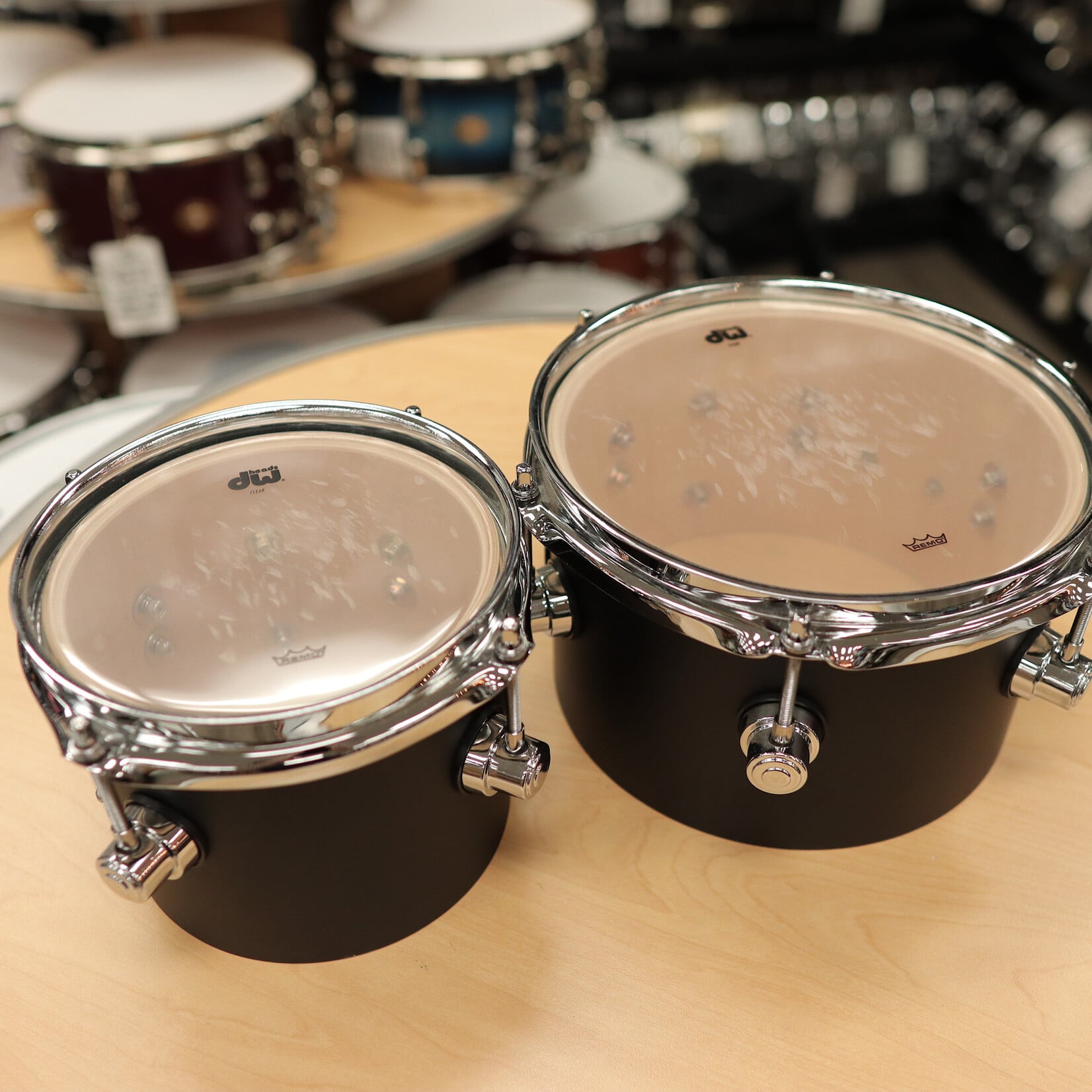 DW Pre-Owned DW Design Series Concert Tom Set 5x6" & 5x8" (Black Satin Lacquer)