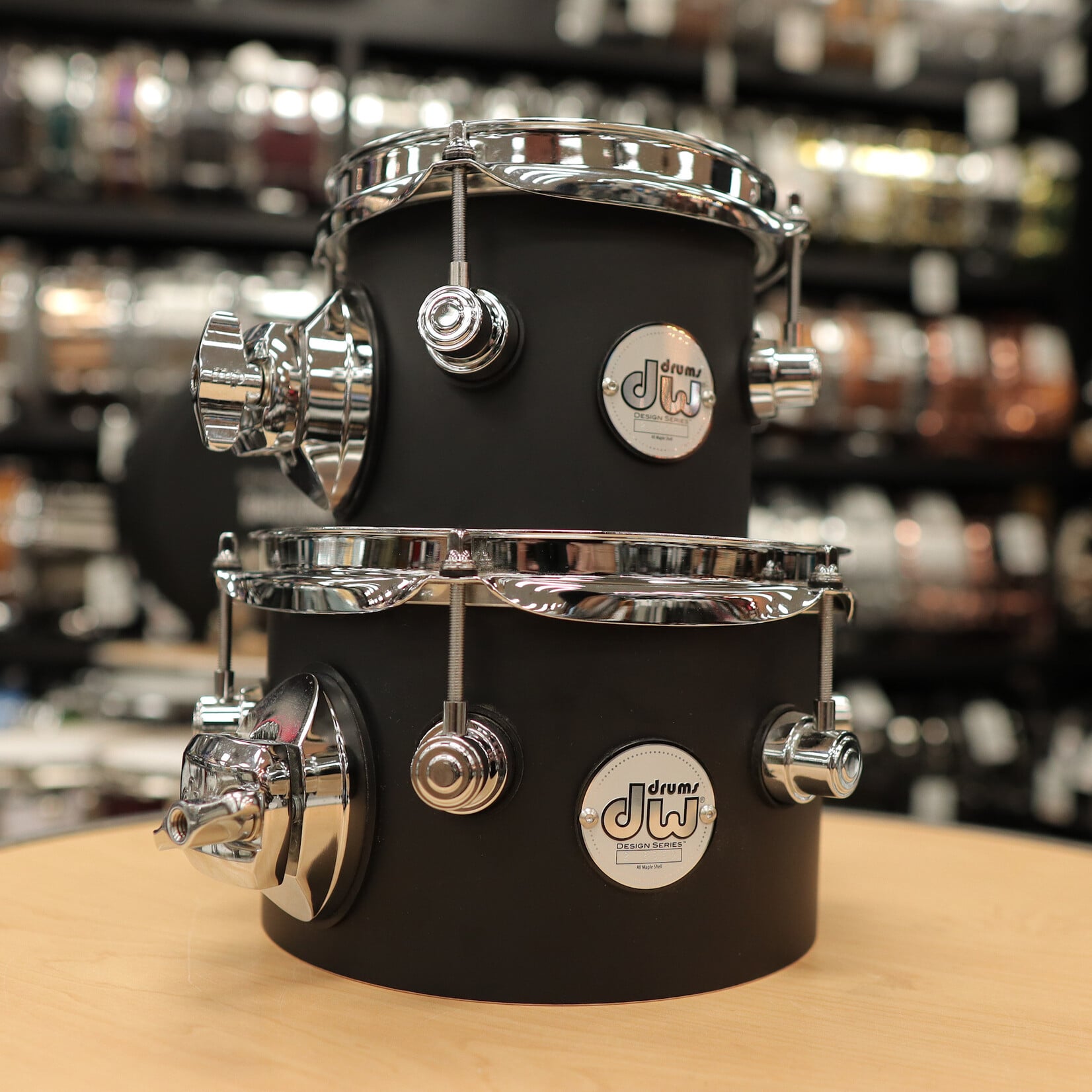 DW Pre-Owned DW Design Series Concert Tom Set 5x6" & 5x8" (Black Satin Lacquer)