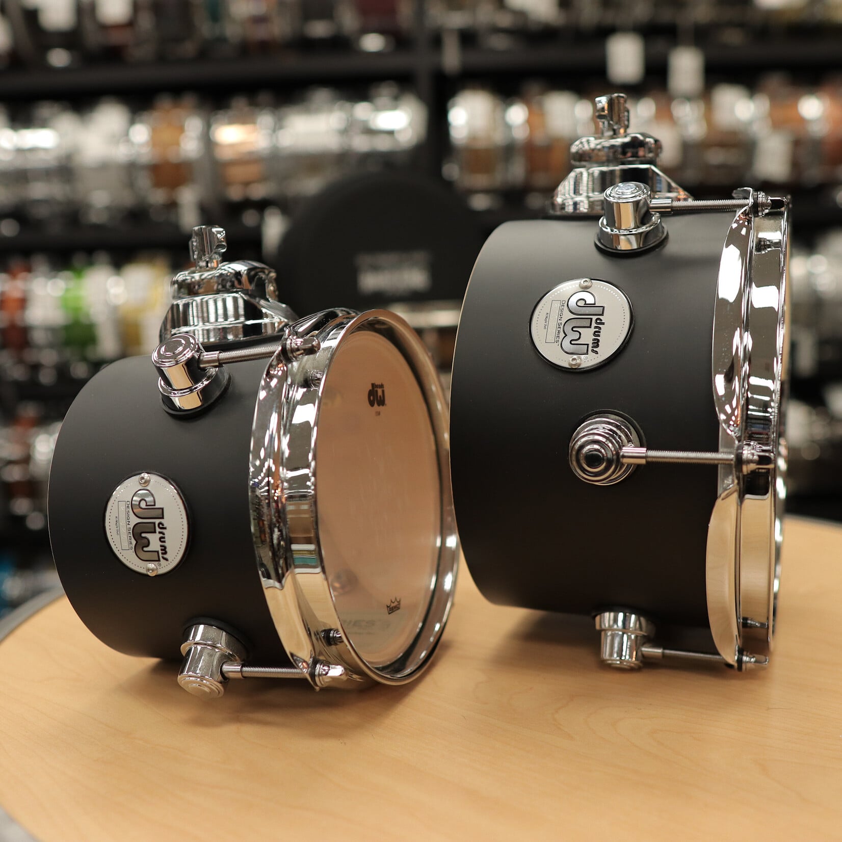 DW Pre-Owned DW Design Series Concert Tom Set 5x6" & 5x8" (Black Satin Lacquer)