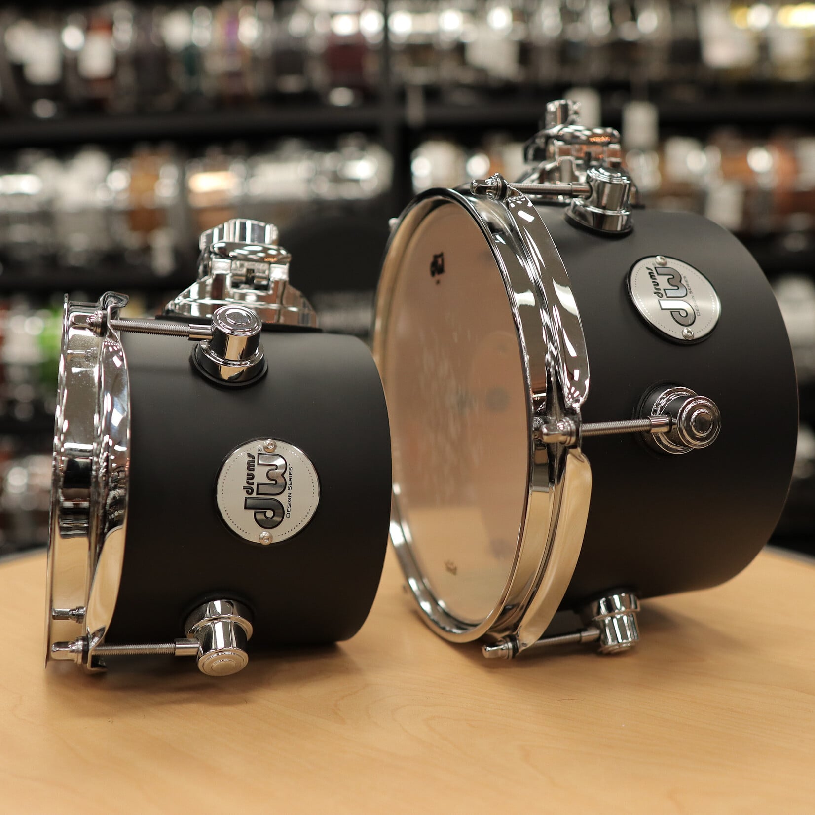 DW Pre-Owned DW Design Series Concert Tom Set 5x6" & 5x8" (Black Satin Lacquer)
