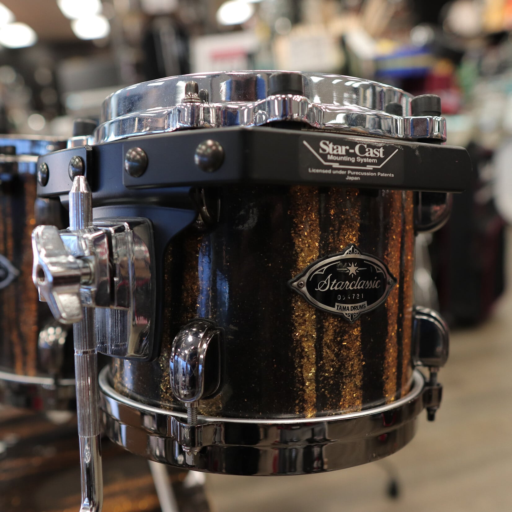 Tama Pre-Owned Tama Starclassic Birch/ Bubinga 5-Piece Shell Pack 8/10/12/16/22 (Yellowed "Black Clouds Silver Linings" Wrap)