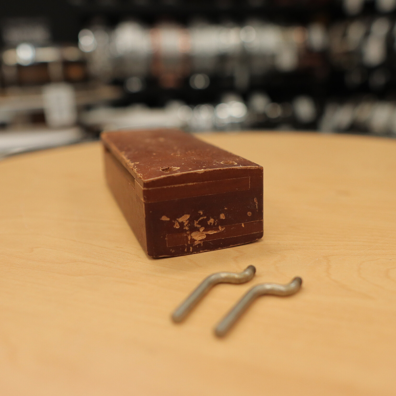 Unknown Vintage Wood Block w/ 2 Pegs