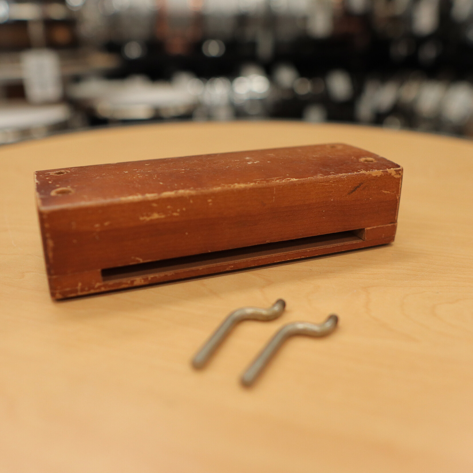 Unknown Vintage Wood Block w/ 2 Pegs