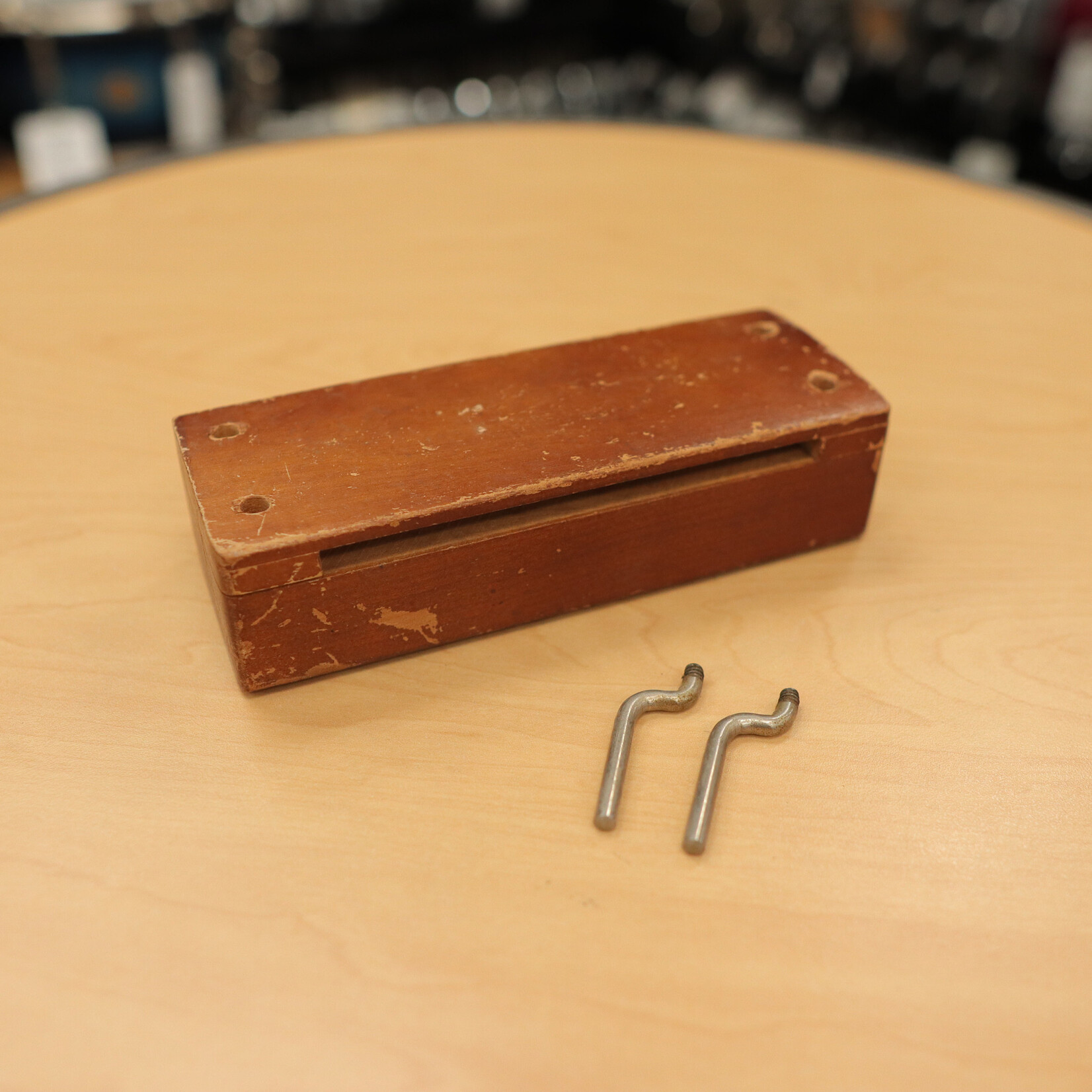 Unknown Vintage Wood Block w/ 2 Pegs