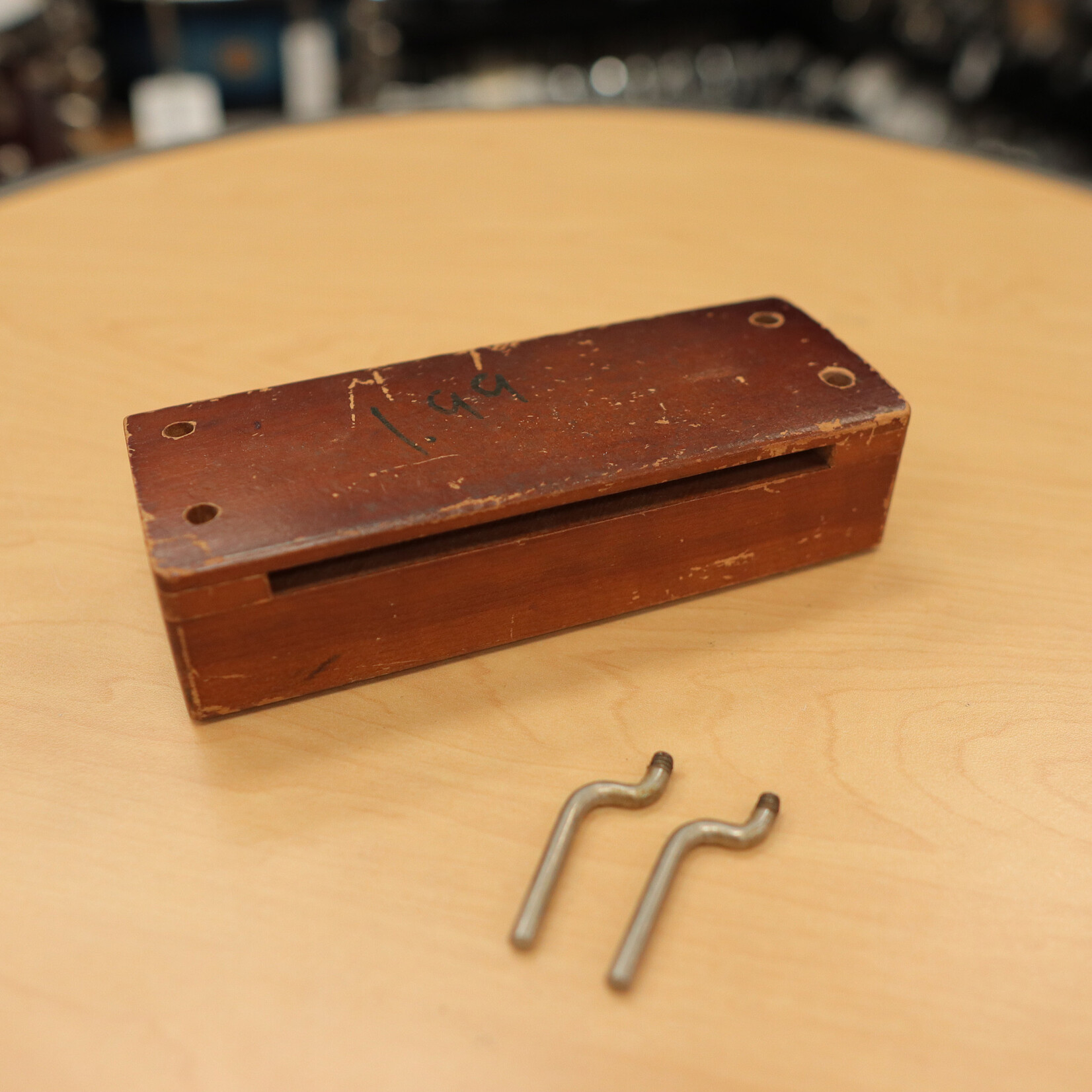 Unknown Vintage Wood Block w/ 2 Pegs