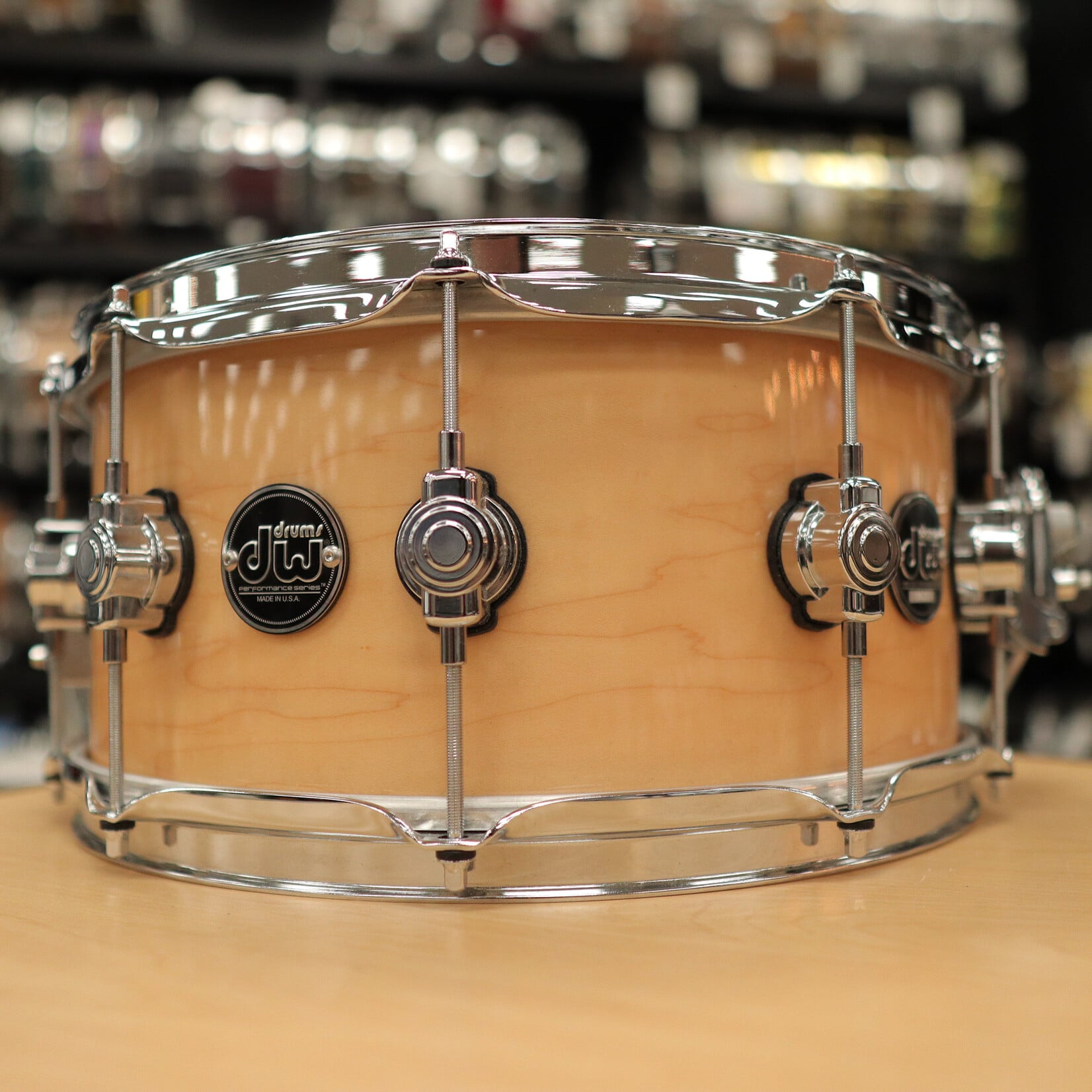 DW Pre-Owned DW Performance Series 6.5x14" Maple Snare Drum (Natural Gloss Lacquer) DPLHM6514SCX300